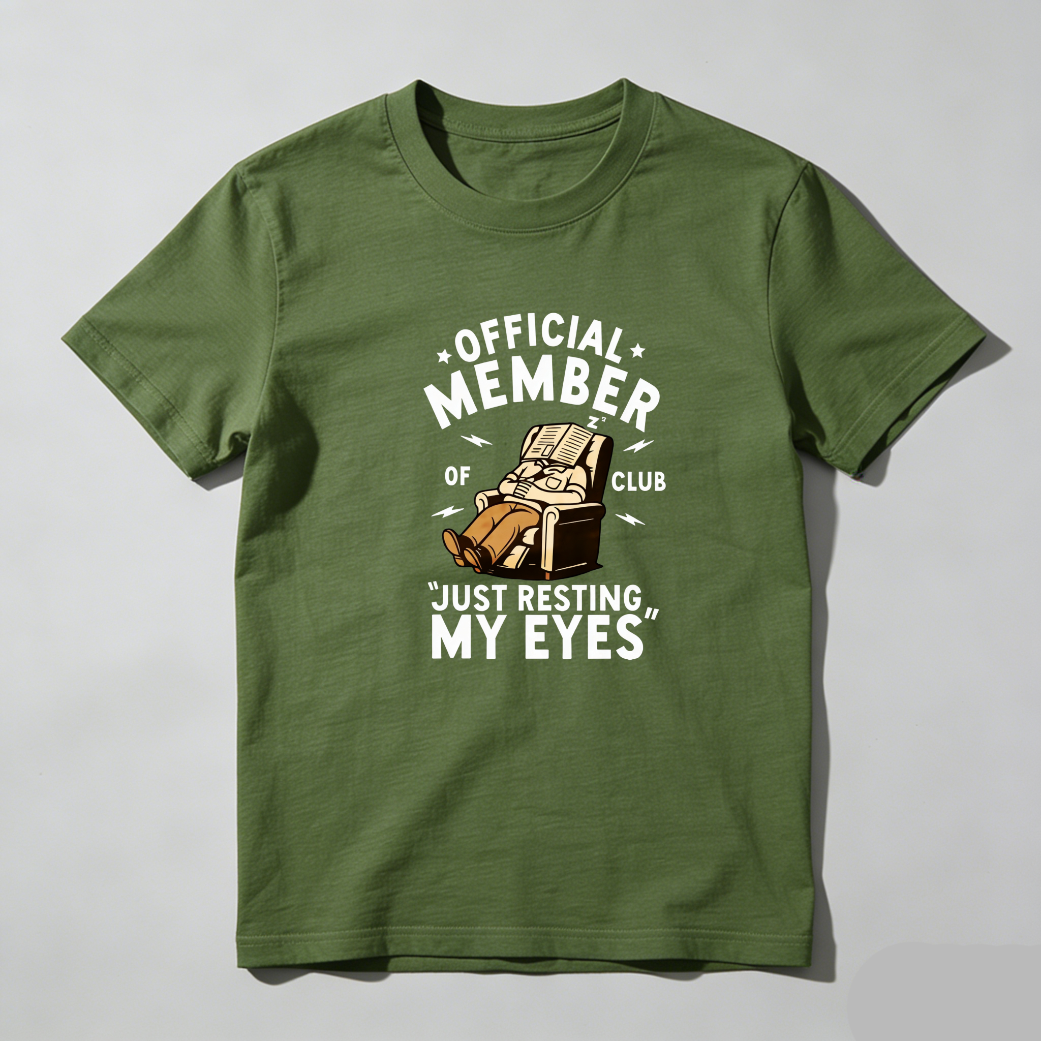 TEECURENT Official Member Just Resting My Eyes Club Pure Cotton Short Sleeve T-Shirt-TeeCurent
