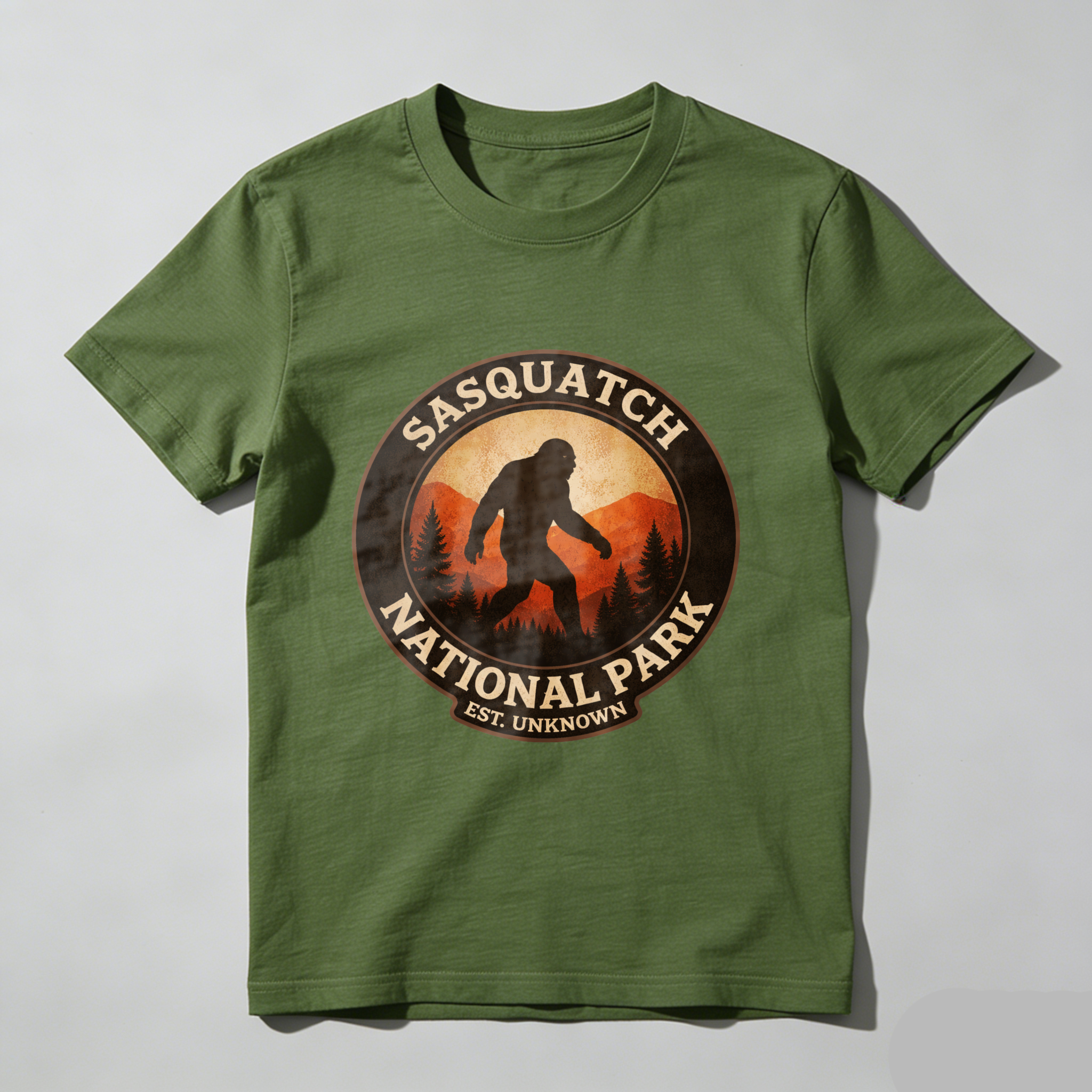 TEECURENT Sasquatch National Park T-Shirt Bigfoot Legend Outdoor Adventure Graphic Tee Unisex Casual Shirt