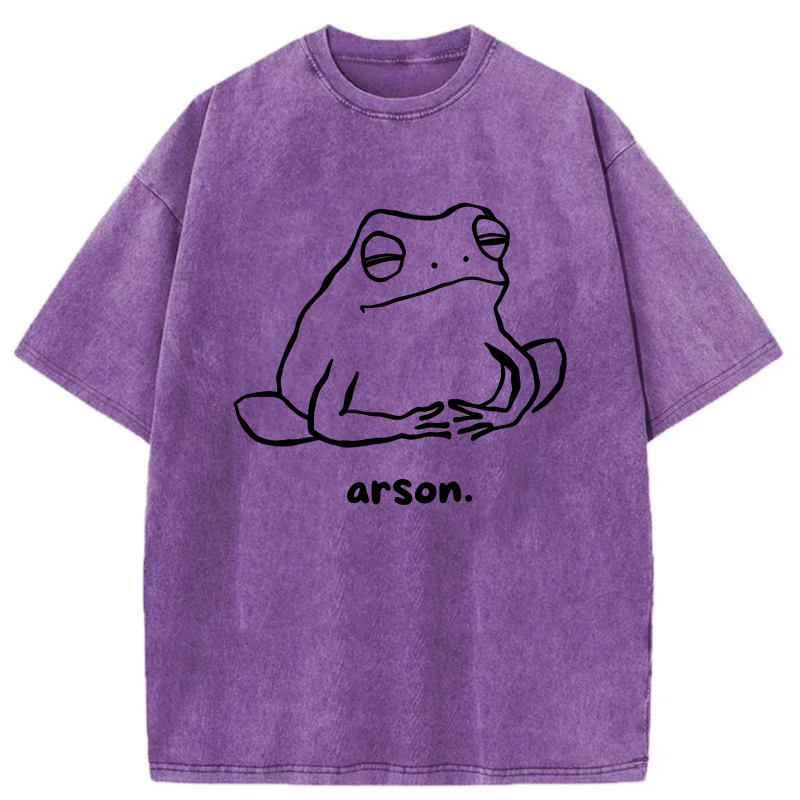 Frog Outline With Arson Text Below tshirt 100% cotton