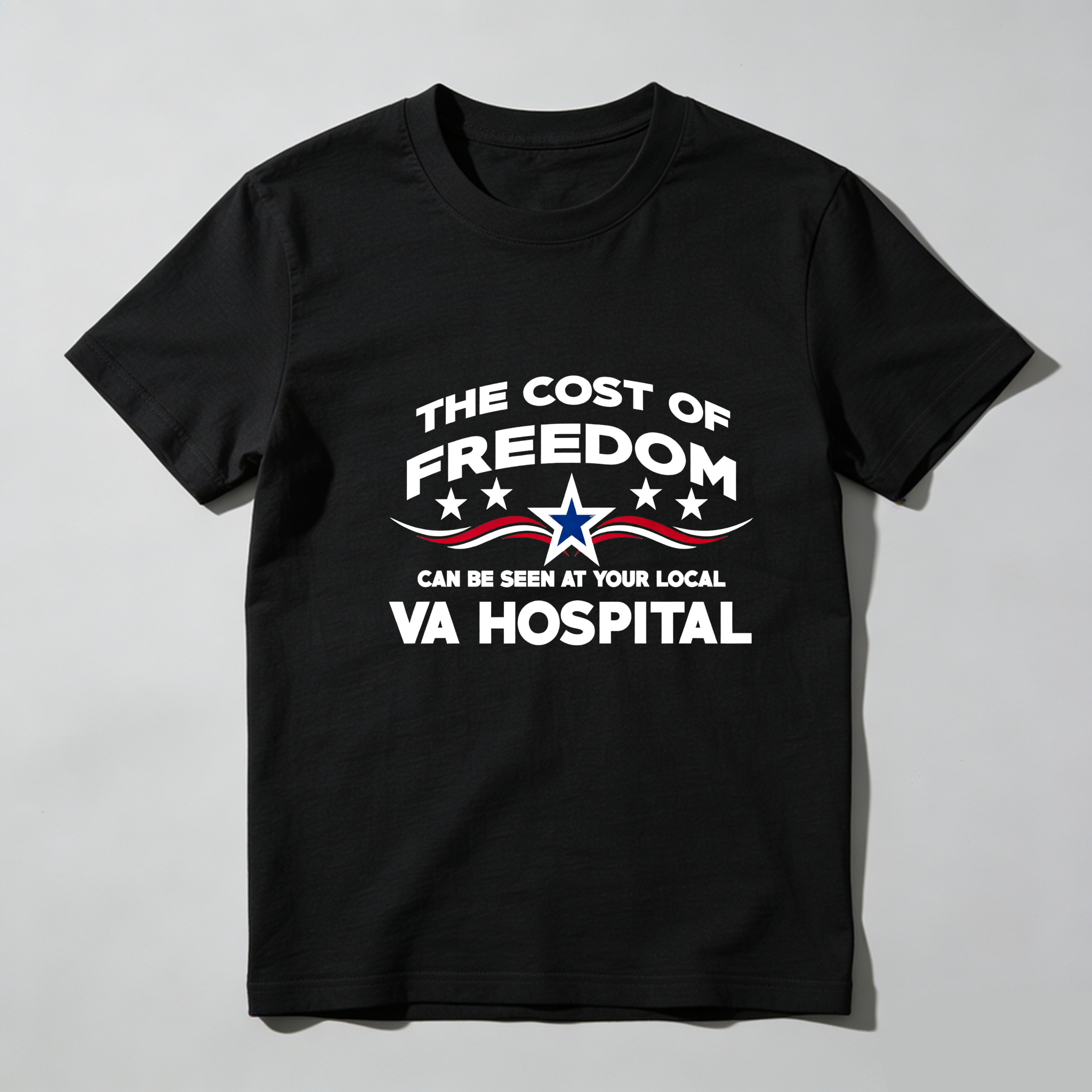 TEECURENT The Cost Of Freedom Va Hospital Pure Cotton Short Sleeve T Shirt-TeeCurent