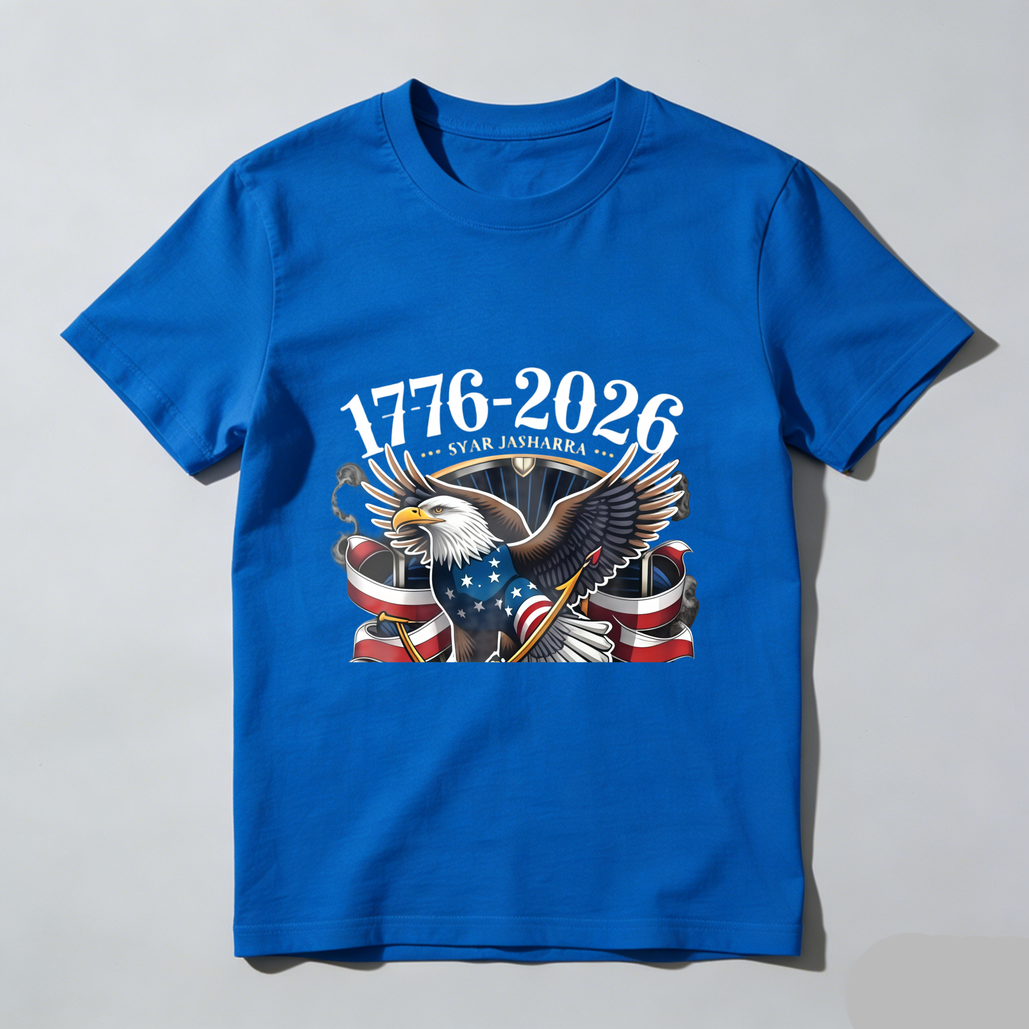 TEECURENT T-SHIRT  Eagle Flag Stars Stripes 1776 2026 America
