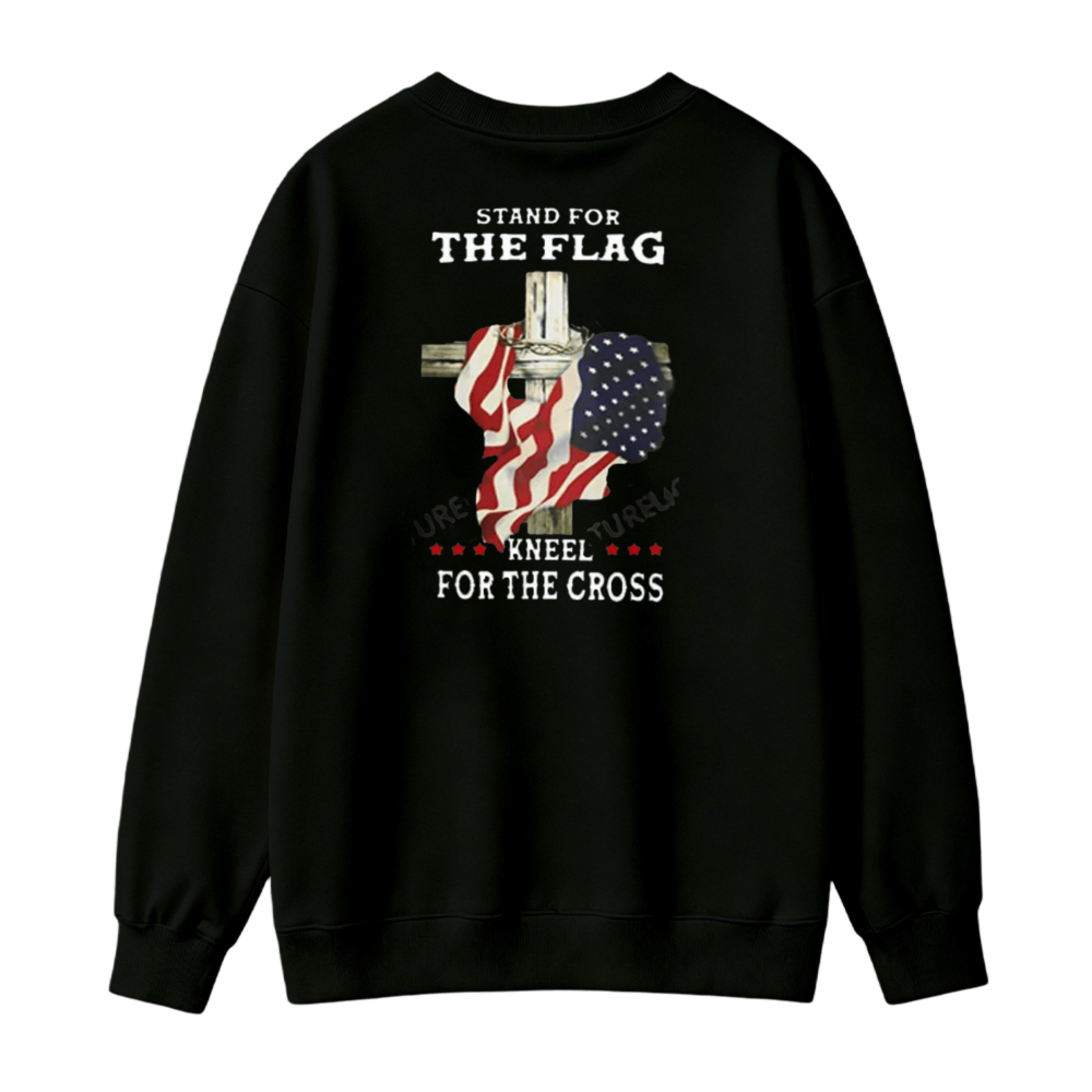 Stand For The Flag Kneel For The Cross American Flag Sweatshirt