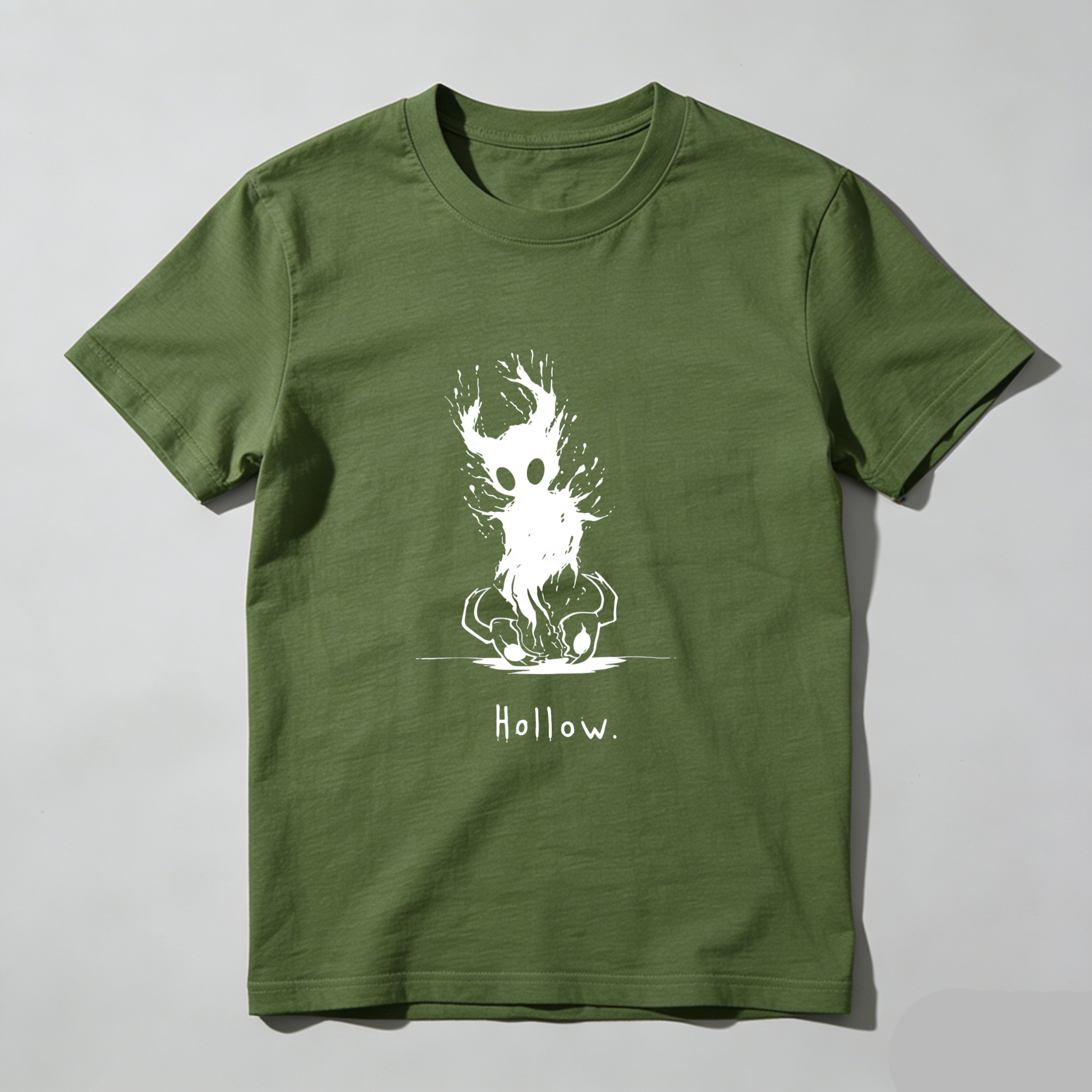 TEECURENT T-SHIRT  Hollow Figure With Flame Hair And Skull Face