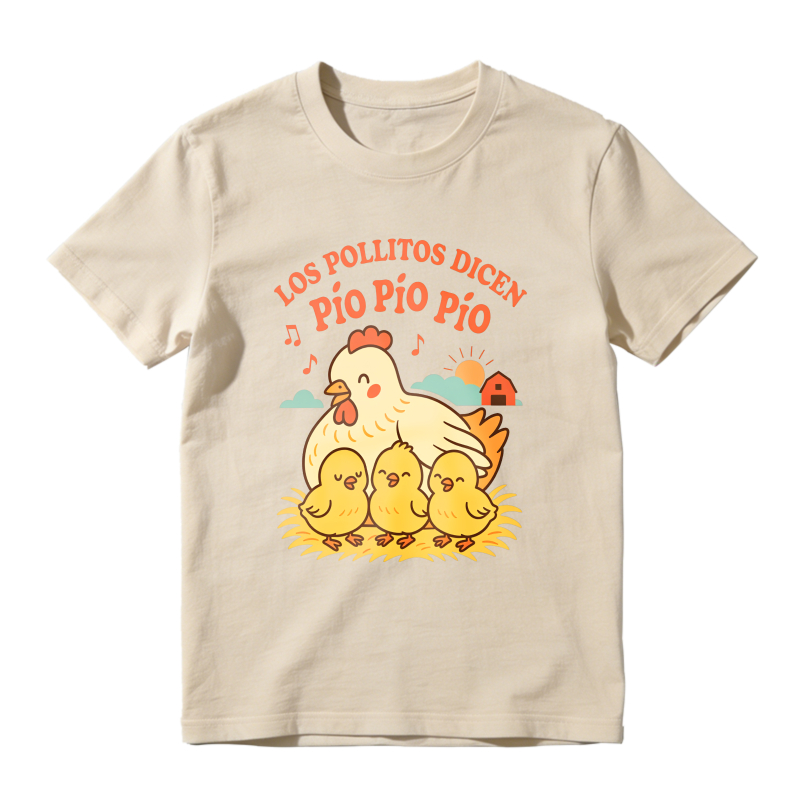 Chicken And Chicks With Los Pollitos Dicen Pio Pio Pio Text Unisex Classic T-shirt