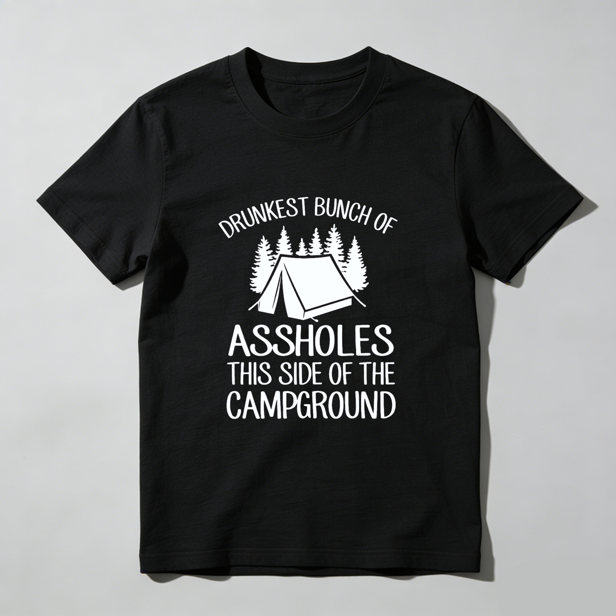 TEECURENT Drunkest Bunch Of Assholes This Side Of The Campground Camping T Shirt Funny Outdoor Adventure Humor Gift For Men Women WOMEN