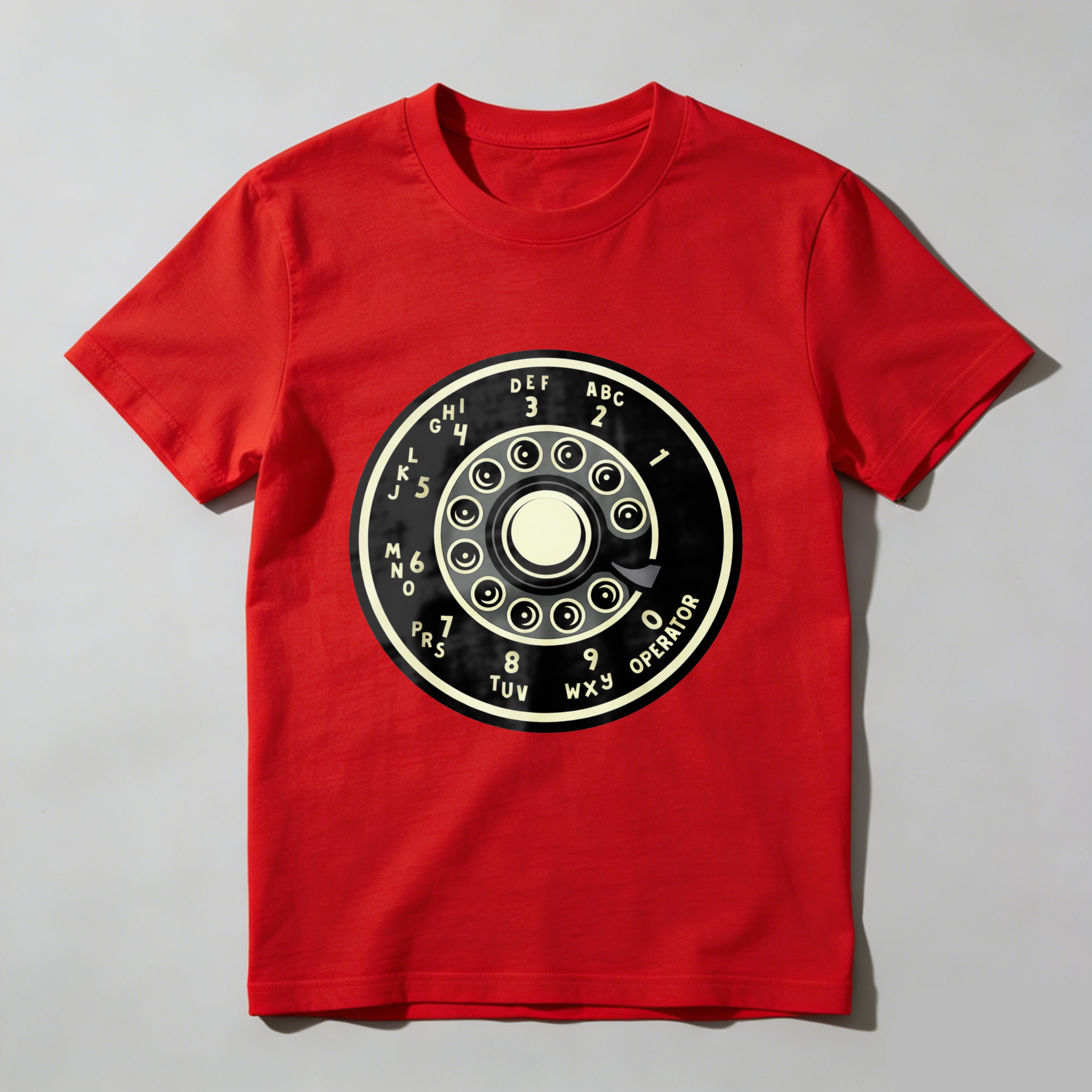 Vintage Rotary Dial Phone T-Shirt Made In Usa Retro Telephone Design Black Cotton Shirt Unisex Classic Style Gift For Tech Enthusiasts