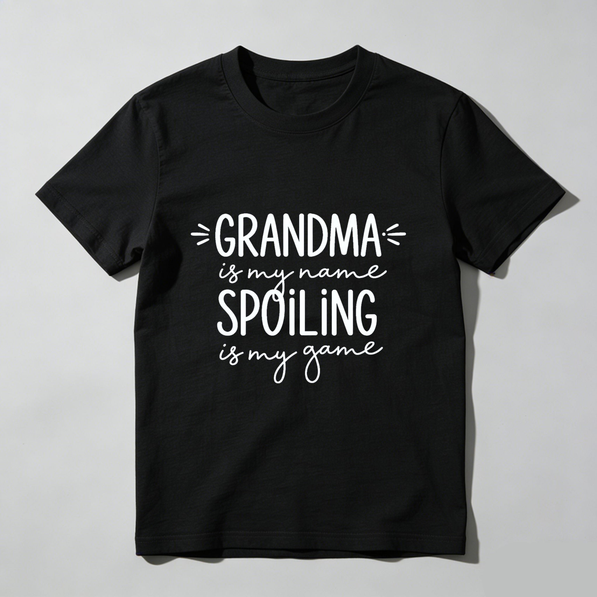 TEECURENT Grandma Is My Name Spoiling Is My Game T Shirt For Grandmother Gift Funny Grandparent Shirt Women Men Casual Top WOMEN