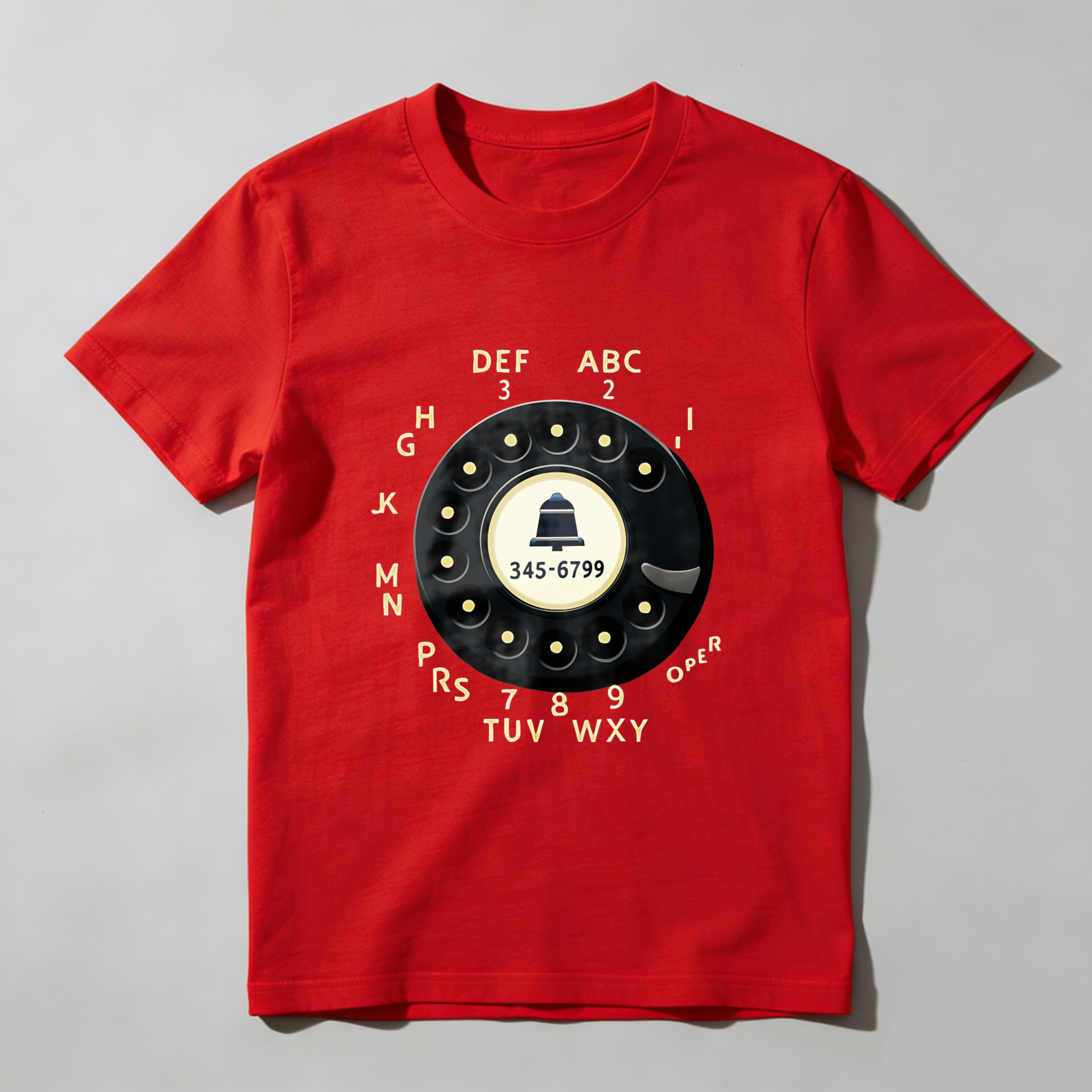 Vintage Rotary Dial Phone T-Shirt Made In Usa Classic Telephone Design Black Cotton Shirt For Men And Women Retro Communication Style Gift Idea