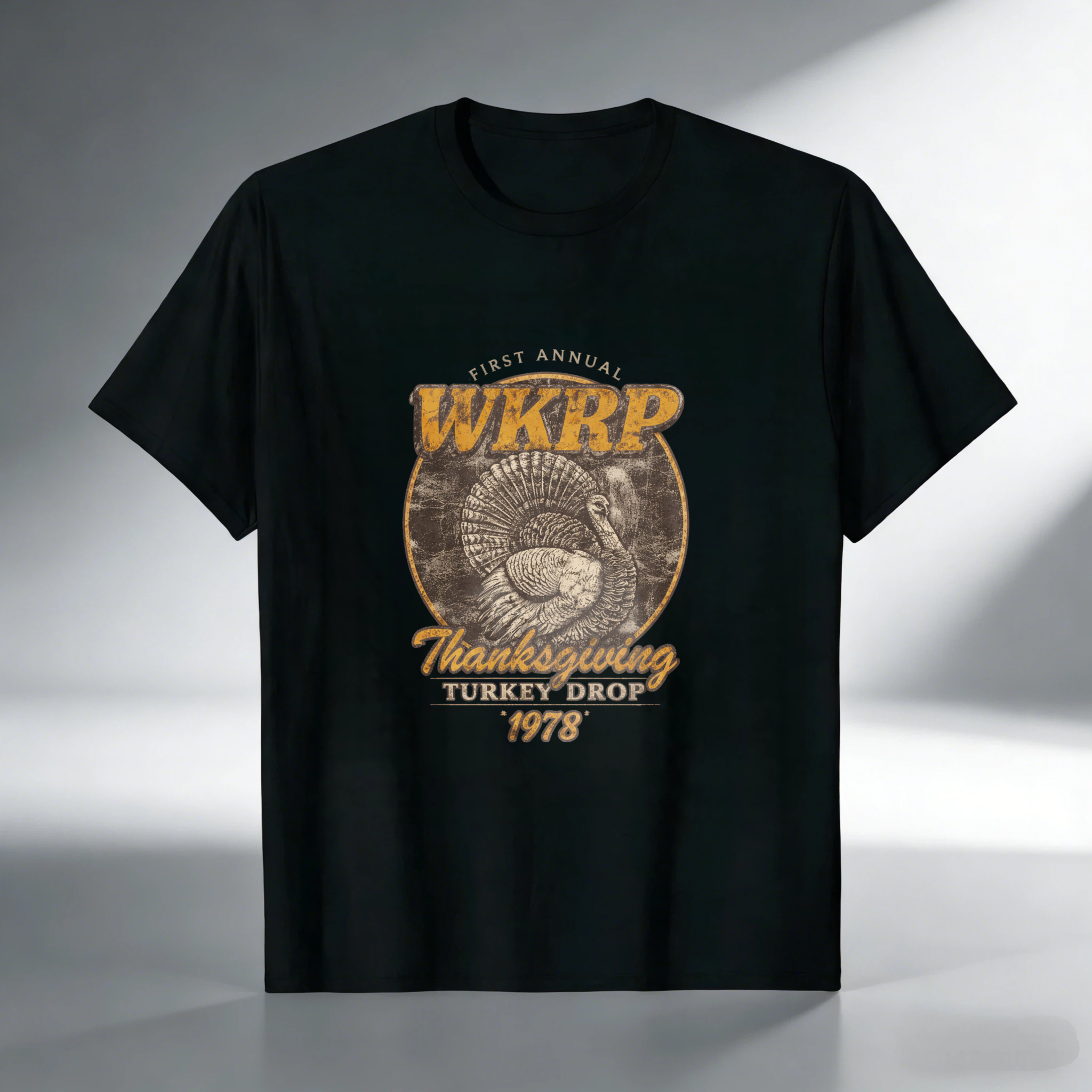 TEECURENT Wkrp First Annual Thanksgiving Turkey Drop 1978 T Shirt