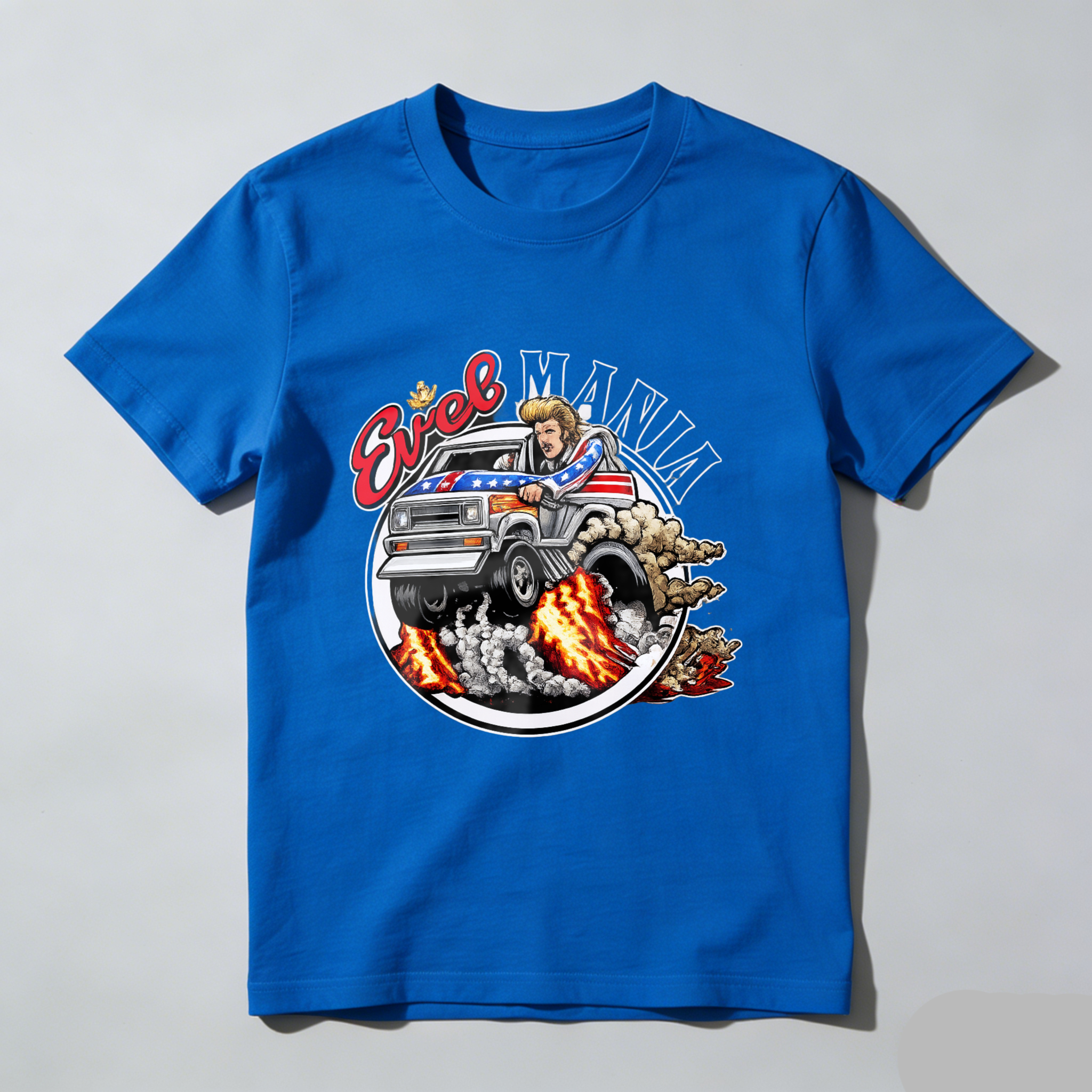 Eric Mania American Flag Truck Graphic T-Shirt Made In Usa