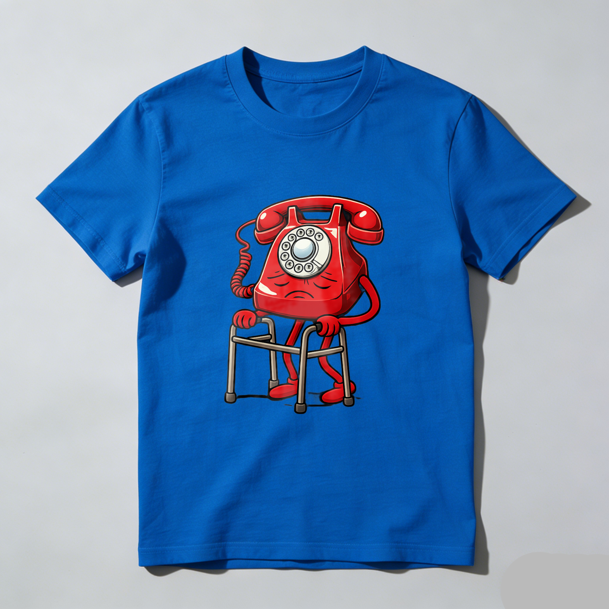Red Vintage Telephone With Crutches T-Shirt Made In Usa