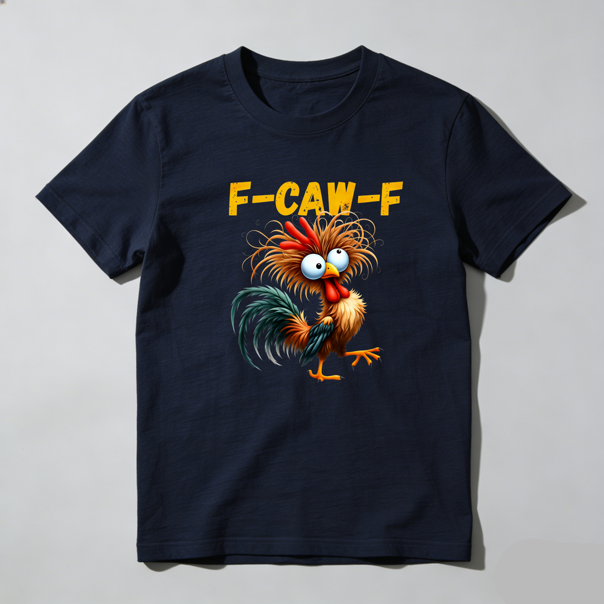 TEECURENT Funny Rooster F Caw F Pure Cotton Short Sleeve T Shirt-TeeCurent