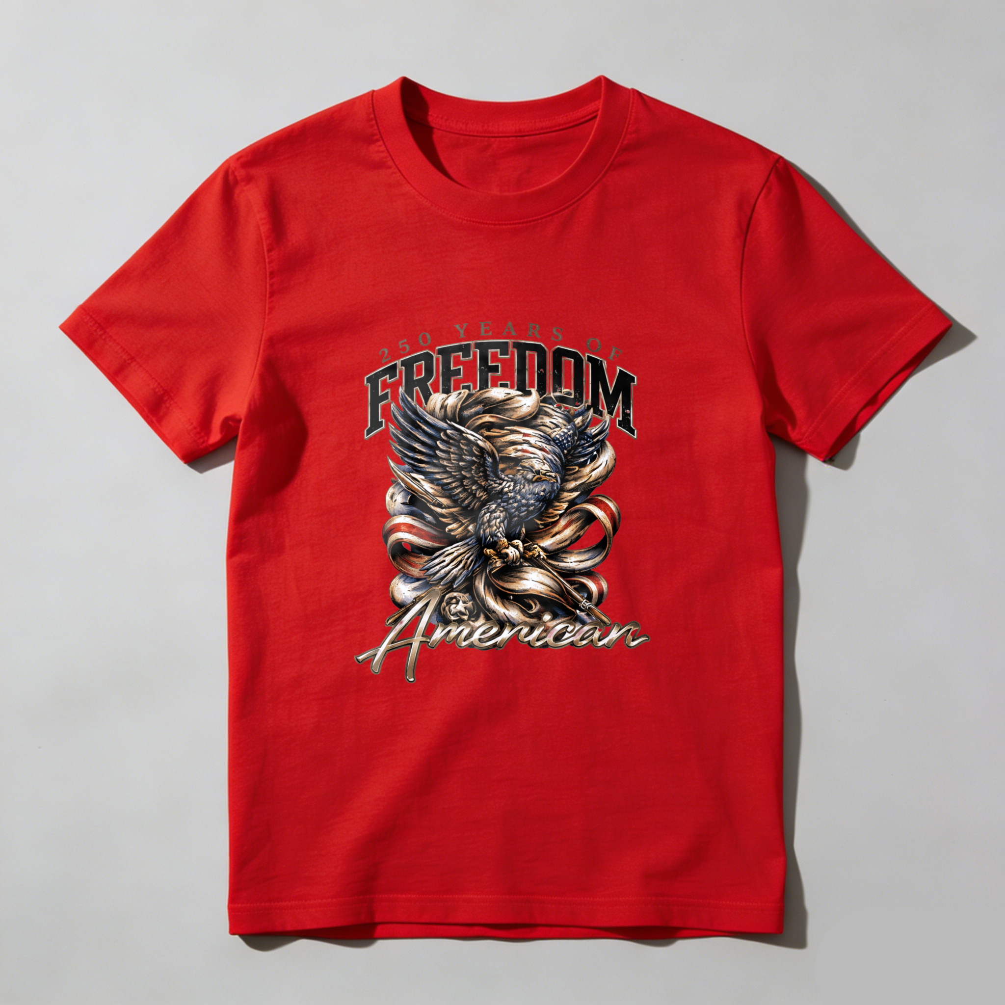 American Eagle Freedom 250 Years Patriotic T Shirt Men Women Black Cotton Graphic Tee Independence Day Celebration Apparel