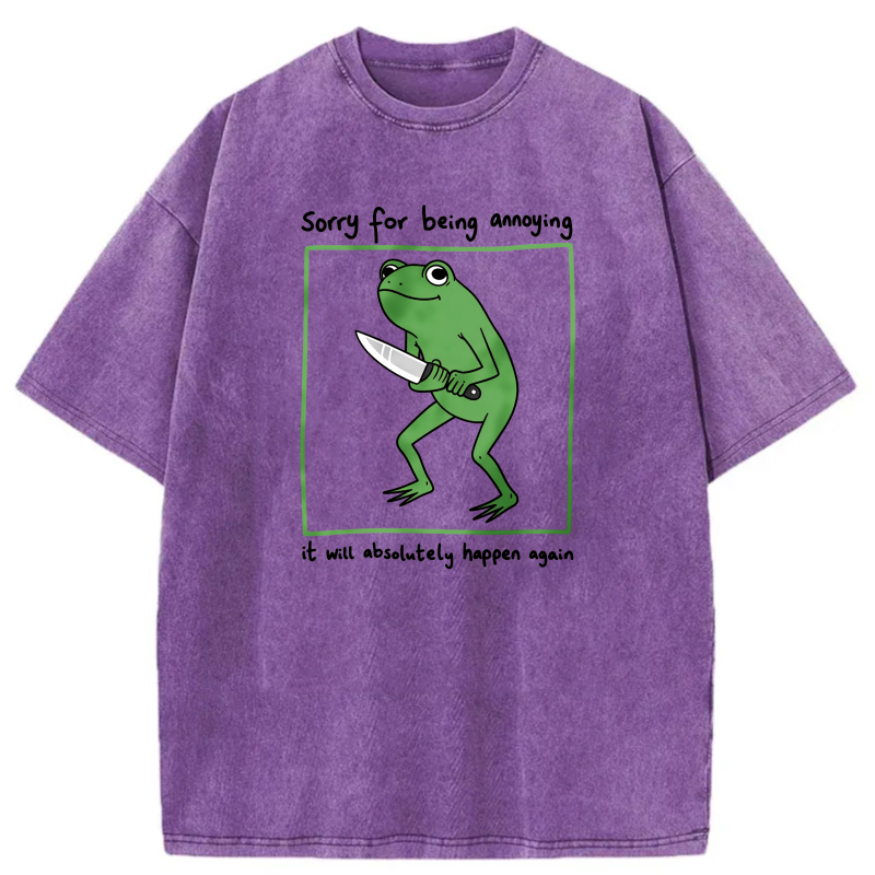 Frog Holding Knife Sorry For Being Annoying tshirt 100% cotton