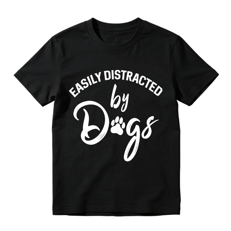 Easily Distracted By Dogs Paw Print Design Unisex Classic T-shirt