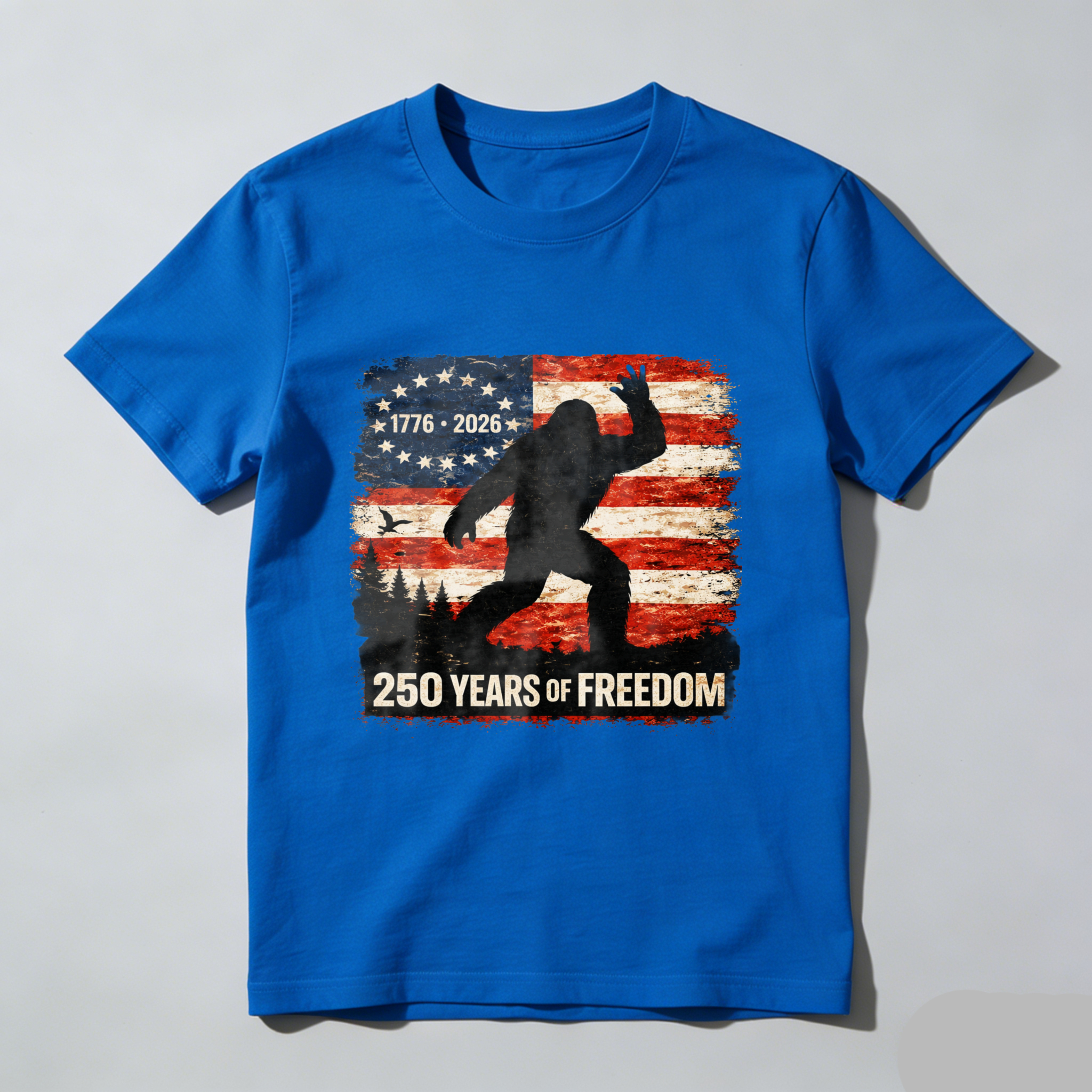 Bigfoot American Flag 1776 2026 250 Years Of Freedom Independence Day T Shirt