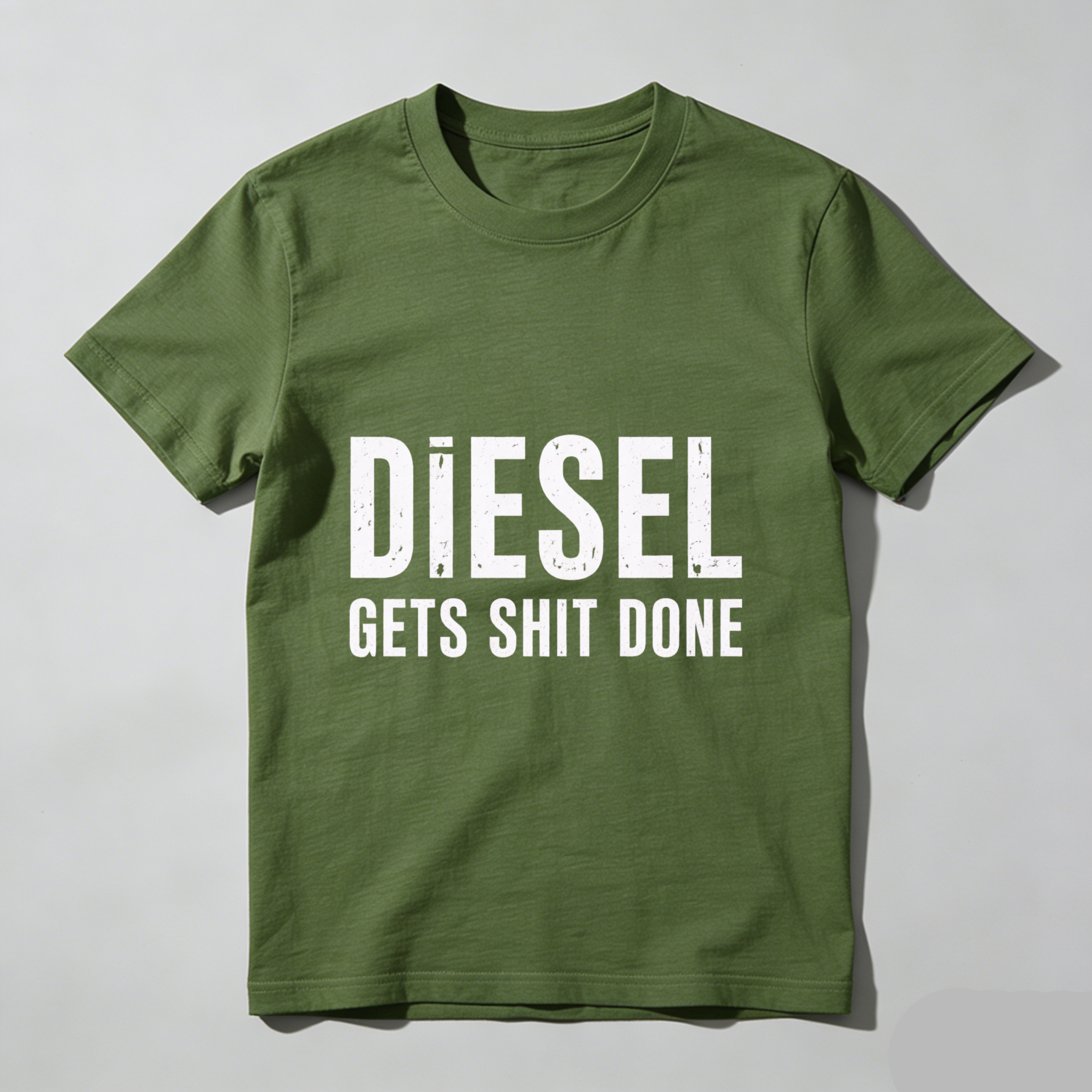 Diesel Gets Shit Done T Shirt Men Women Casual Graphic Tee Shirt Black Funny Slogan Top For Work Or Everyday Wear