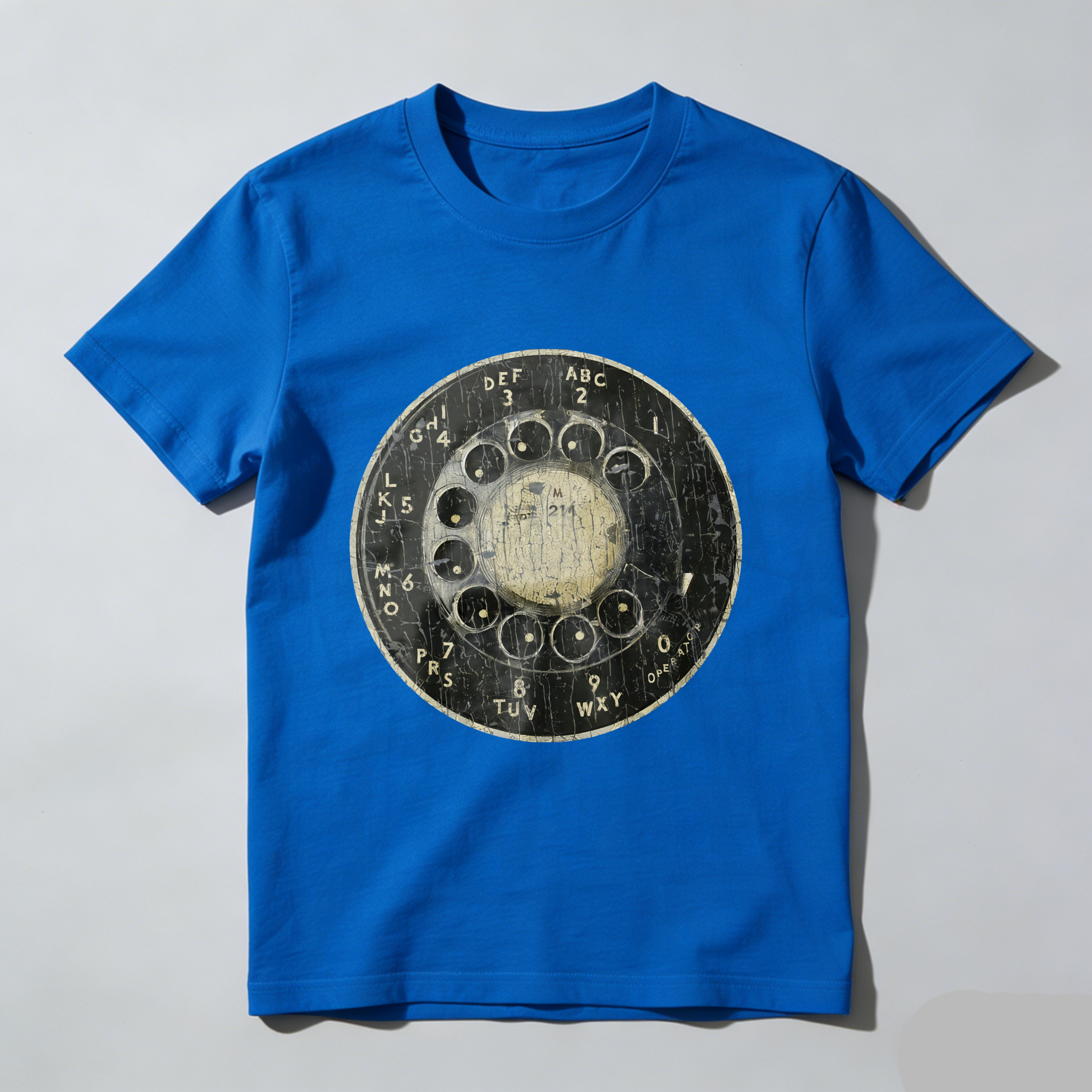 Vintage Rotary Dial Phone T-Shirt Made In Usa Retro Telephone Design Black Cotton Shirt Unisex Classic Style Gift For Tech Enthusiasts