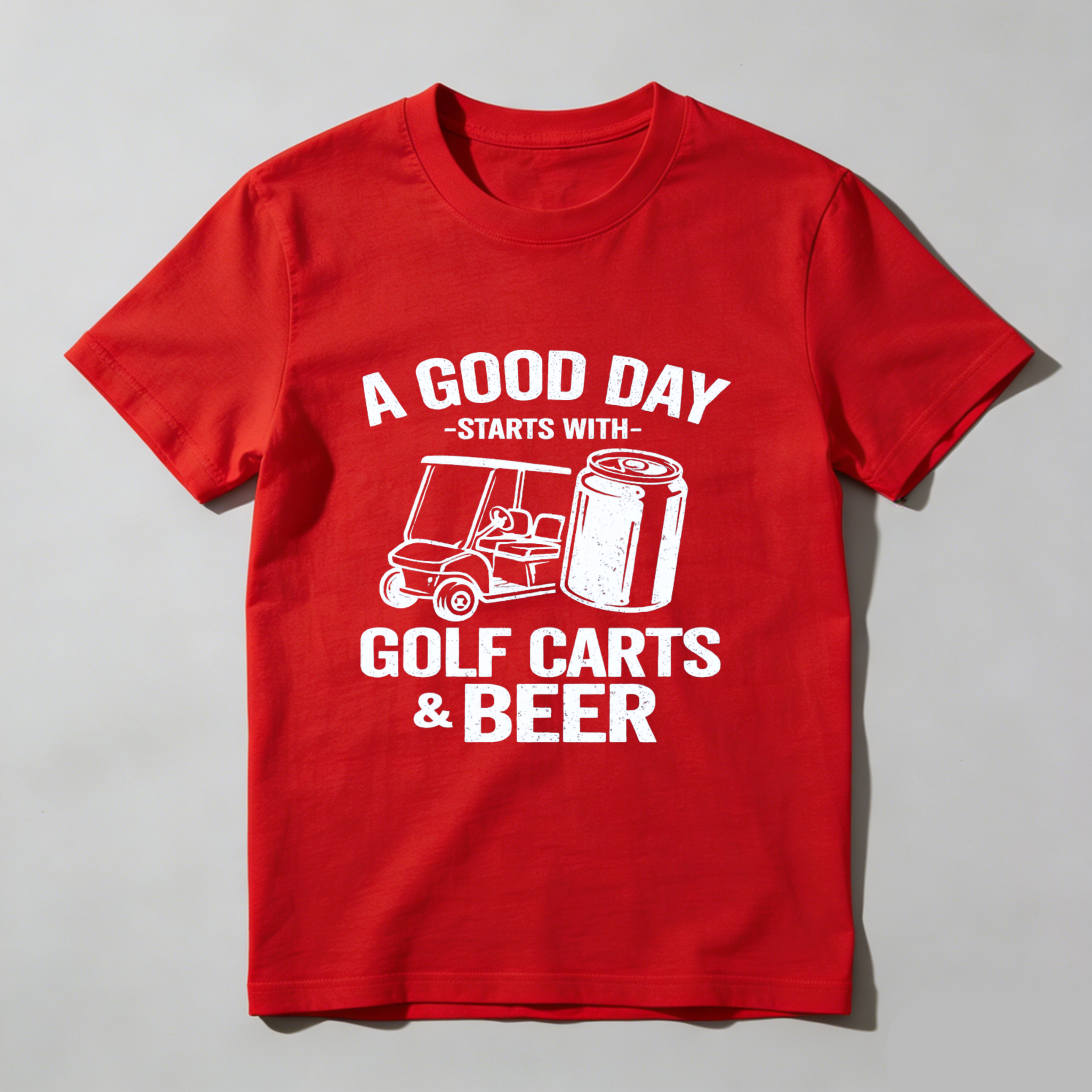 A Good Day Starts With Golf Carts And Beer T-Shirt