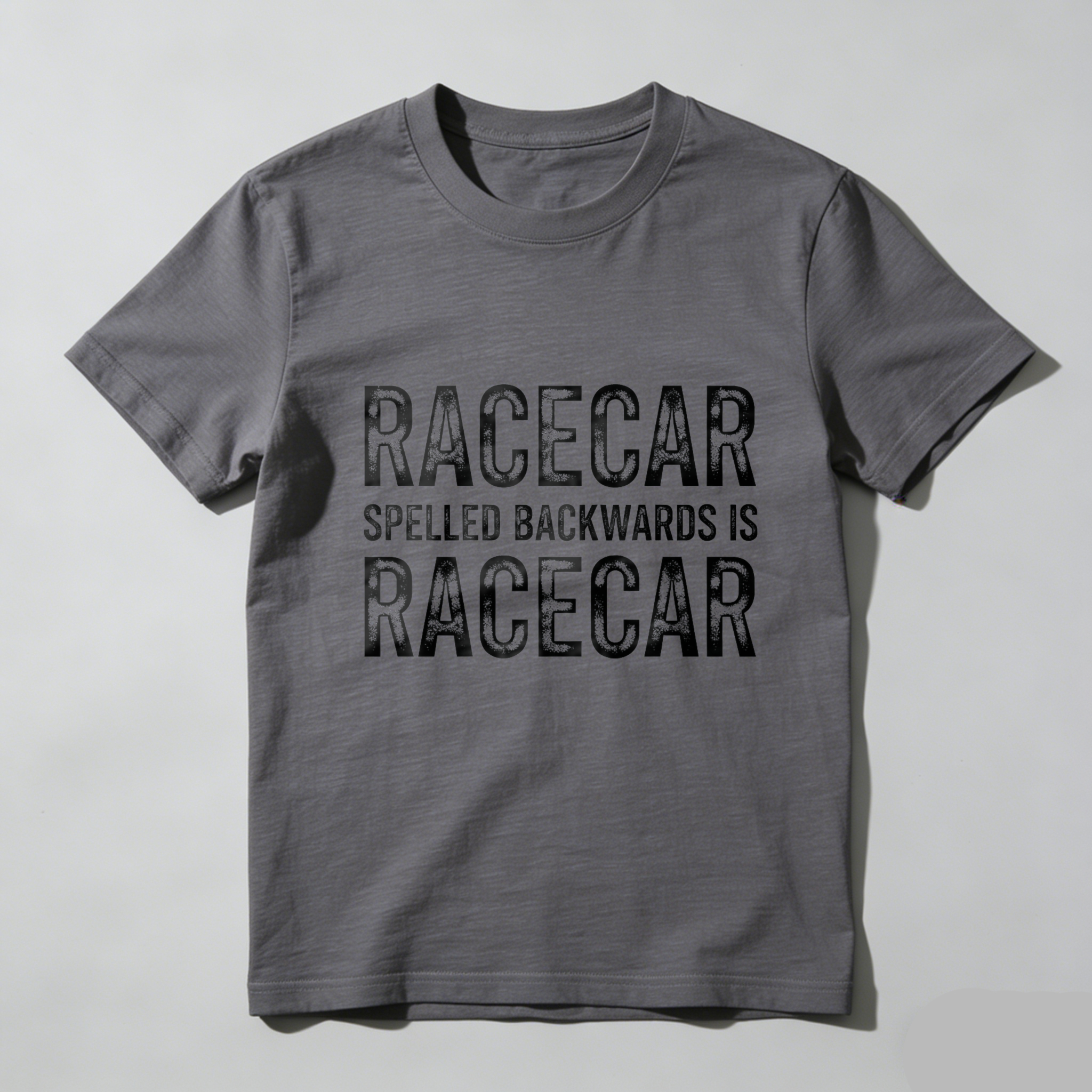 Racecar Spelled Backwards Is Racecar T Shirt Funny Palindrome Car Racing Gift For Men Women Black Cotton Tee