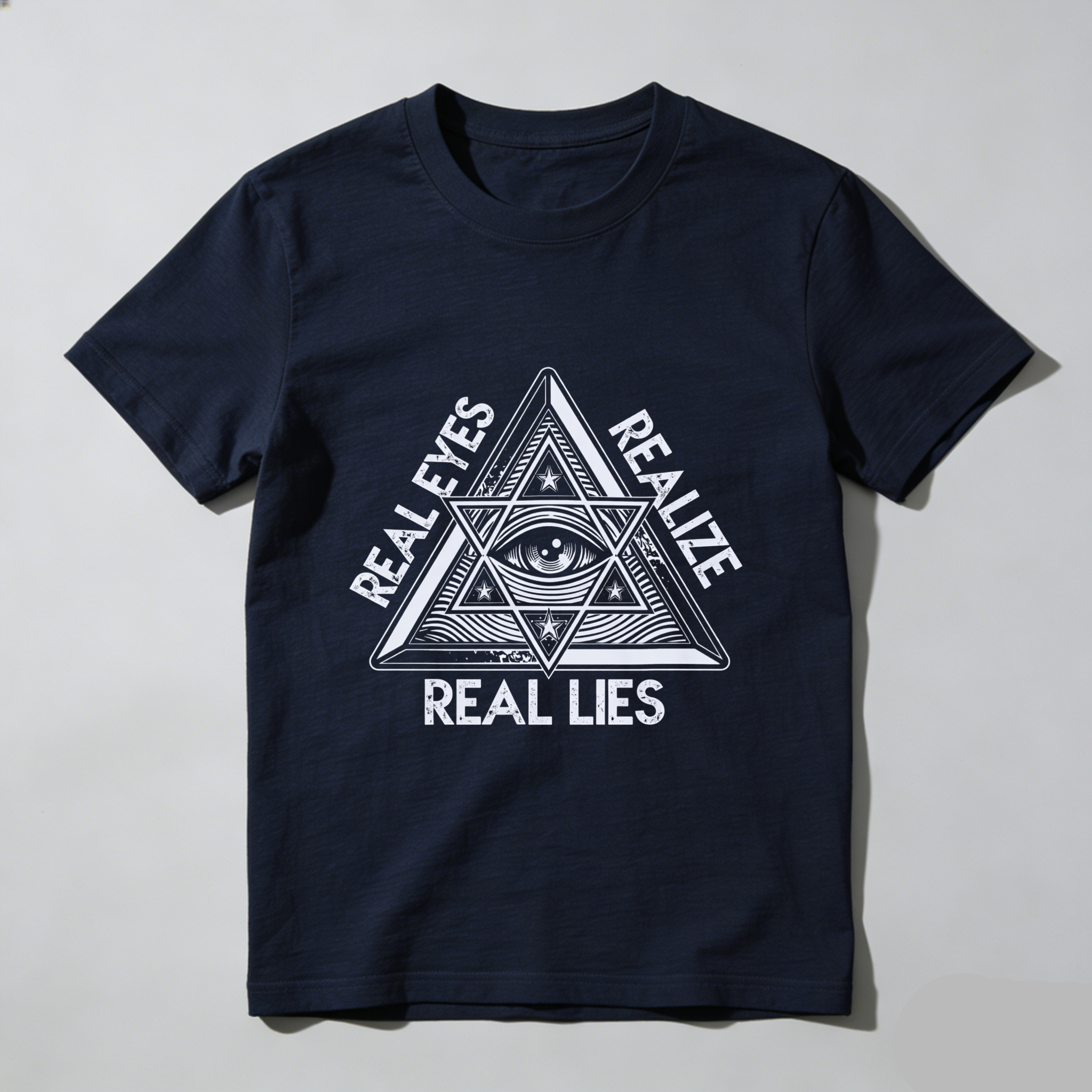TEECURENT  Real Eyes Realize Real Lies Pyramid Eye Symbol(1) TEECURENT