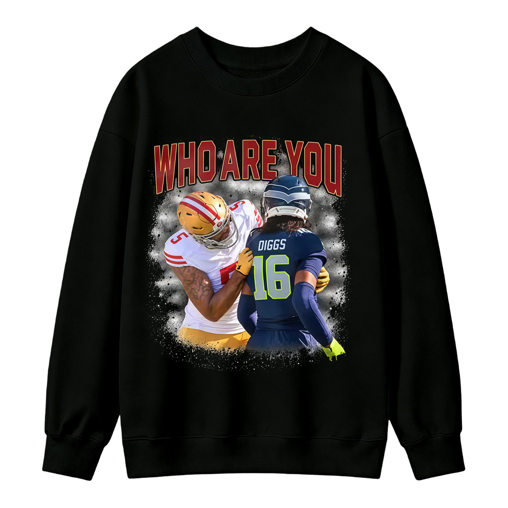 Who Are You Number 16 Football Player Graphic Sweatshirt