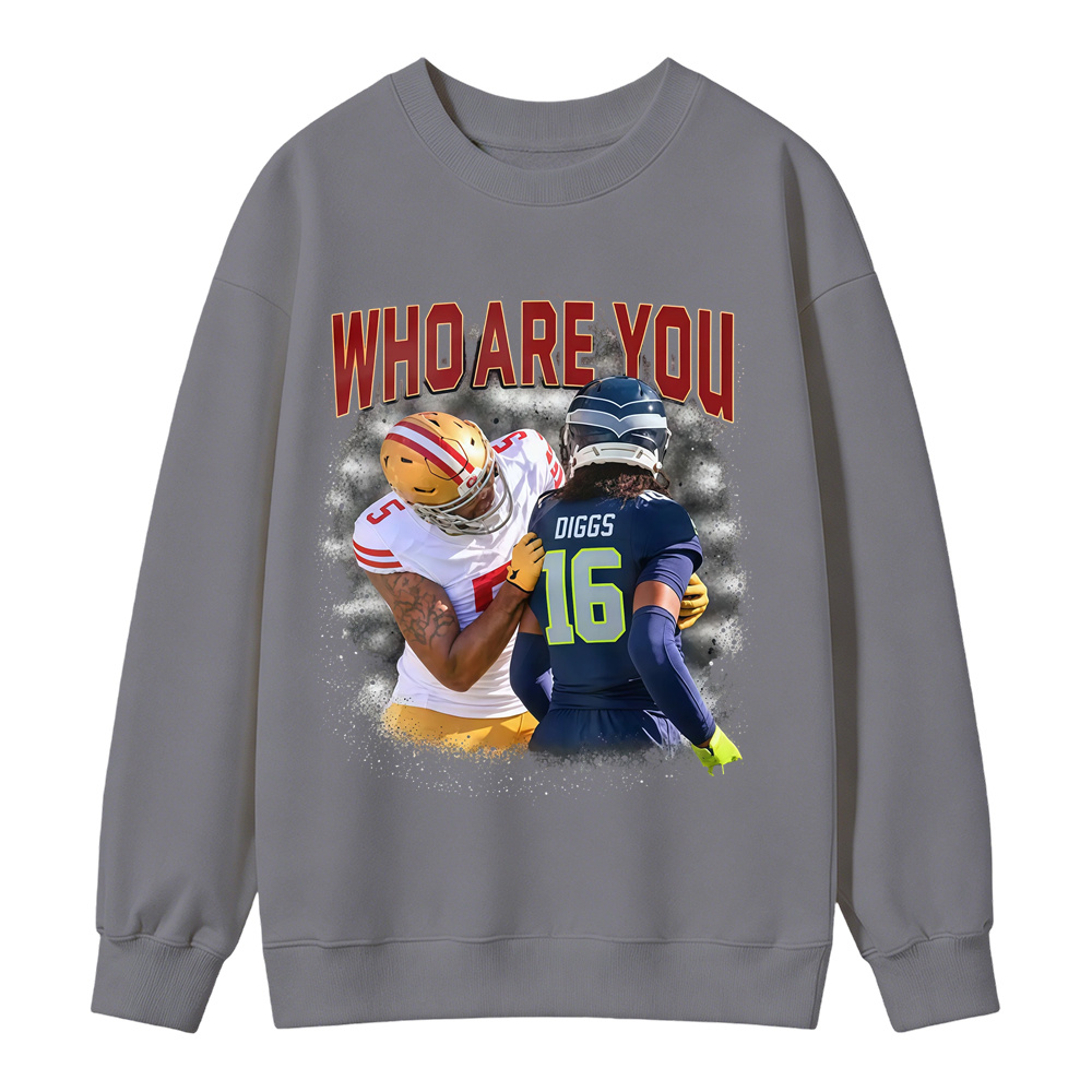 Who Are You Number 16 Football Player Graphic Sweatshirt