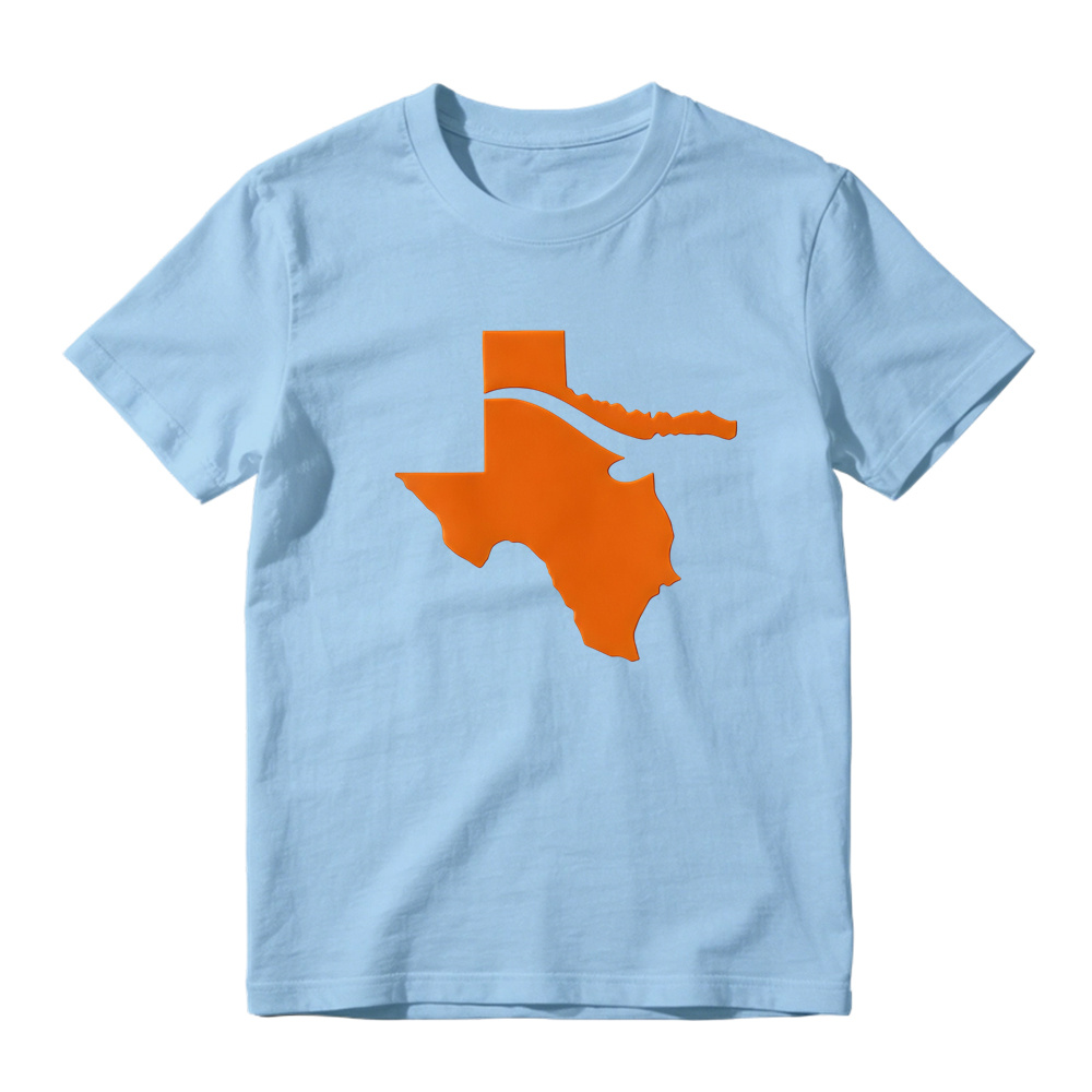 Minimal Texas Map Graphic Tee Unisex Solid Color State Outline T-Shirt