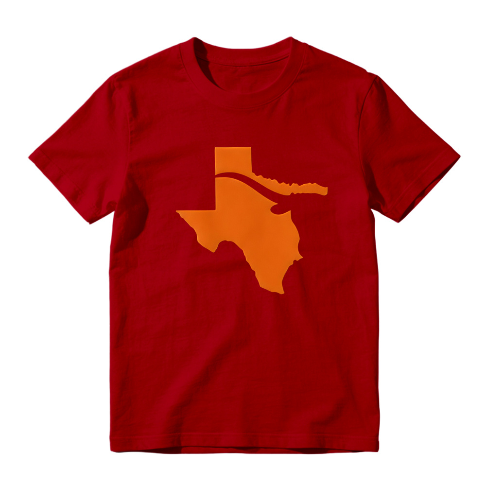 Minimal Texas Map Graphic Tee Unisex Solid Color State Outline T-Shirt