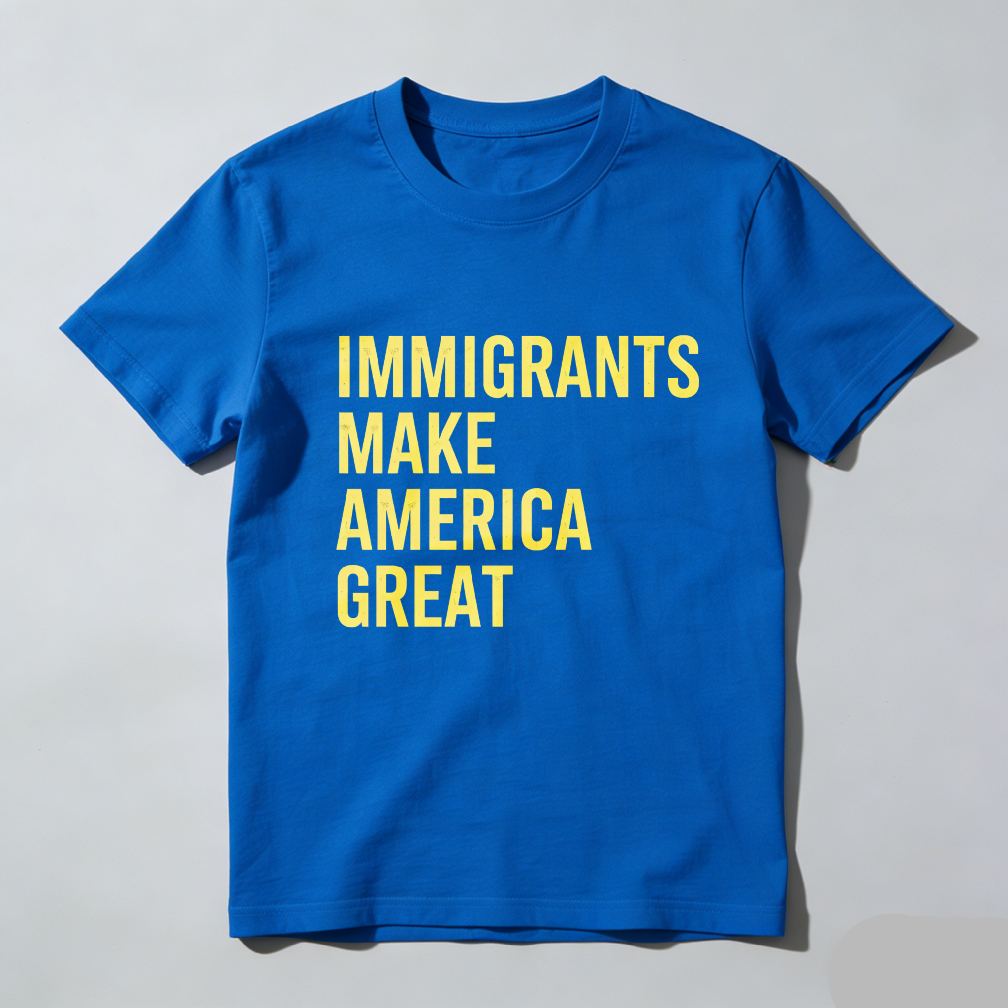 TEECURENTImmigrants Make America Great T Shirt Black Yellow Text Pro Immigrant Pride Statement Apparel-TeeCurent