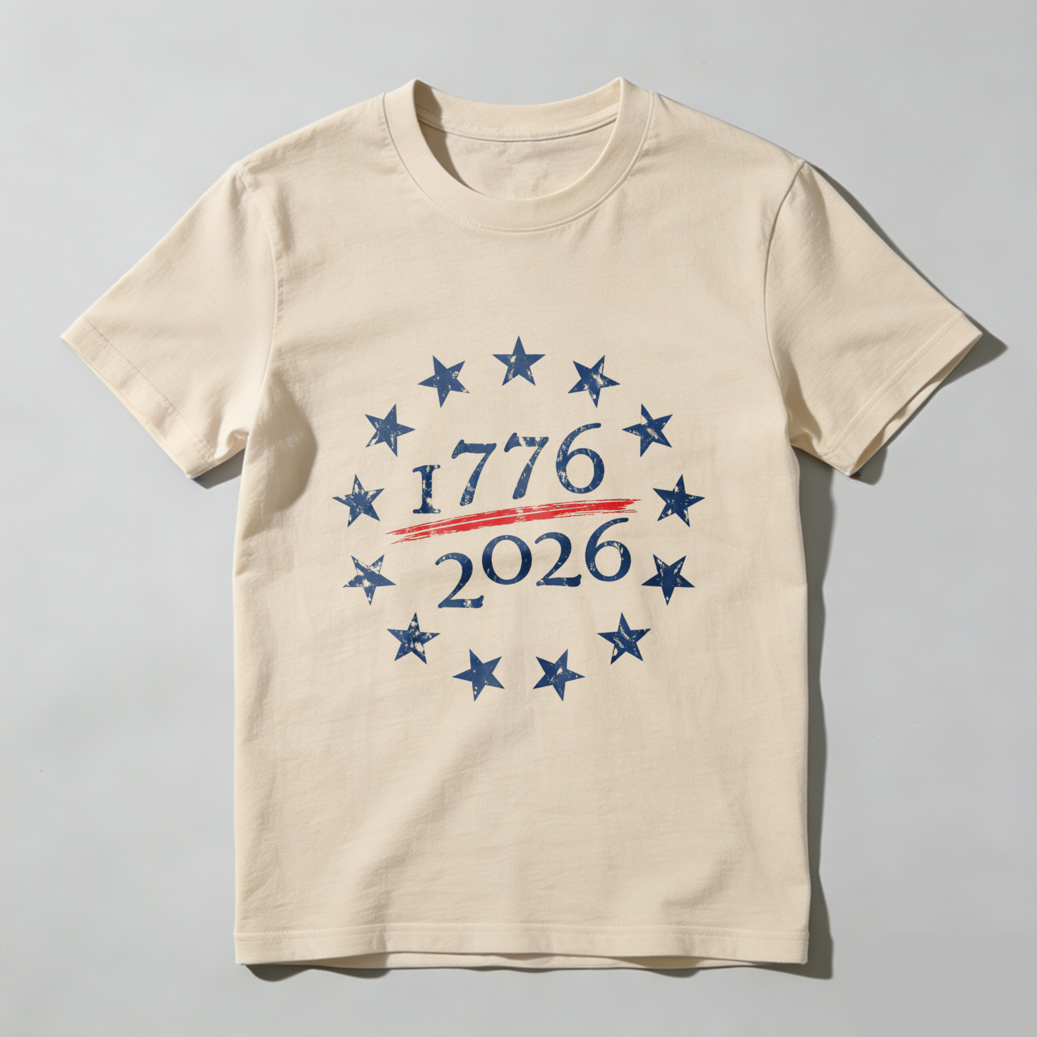1776 To 2026 American Independence Day Celebration T-Shirt With Stars And Stripes Design For Patriotic Events And National Holidays