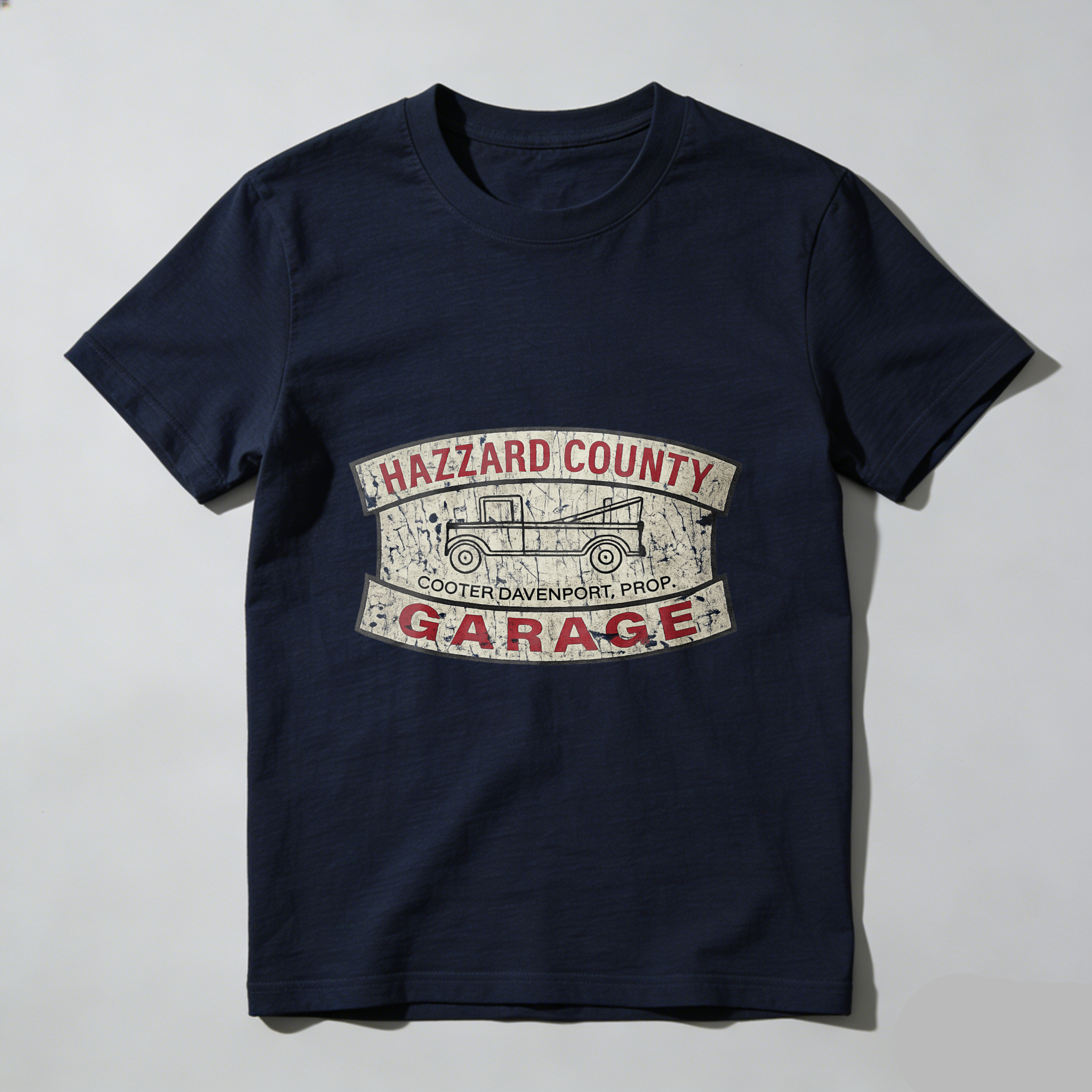 TEECURENT Hazzard County Garage T Shirt Cooter Davenport Prop Classic Truck Design Black Cotton Men's Tee