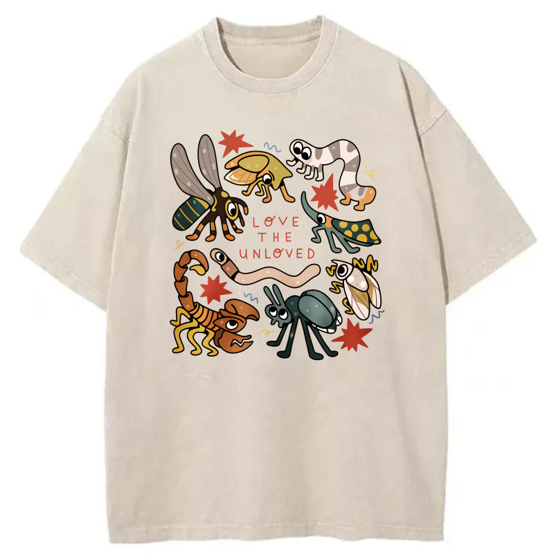 Love The Unloved Insects Pattern tshirt 100% cotton