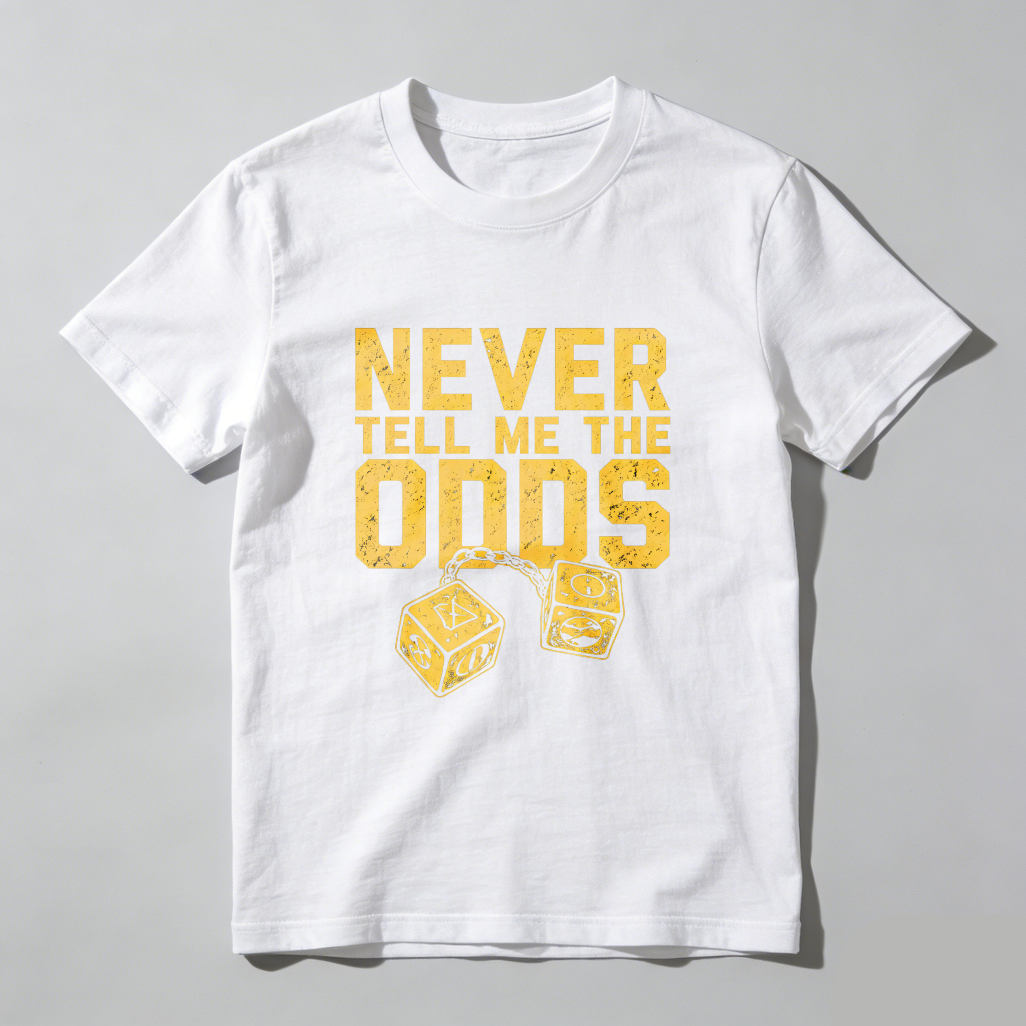 TEECURENT Never Tell Me The Odds T Shirt Star Wars Inspired Quote With Dice Design Black Men Women Casual Wear