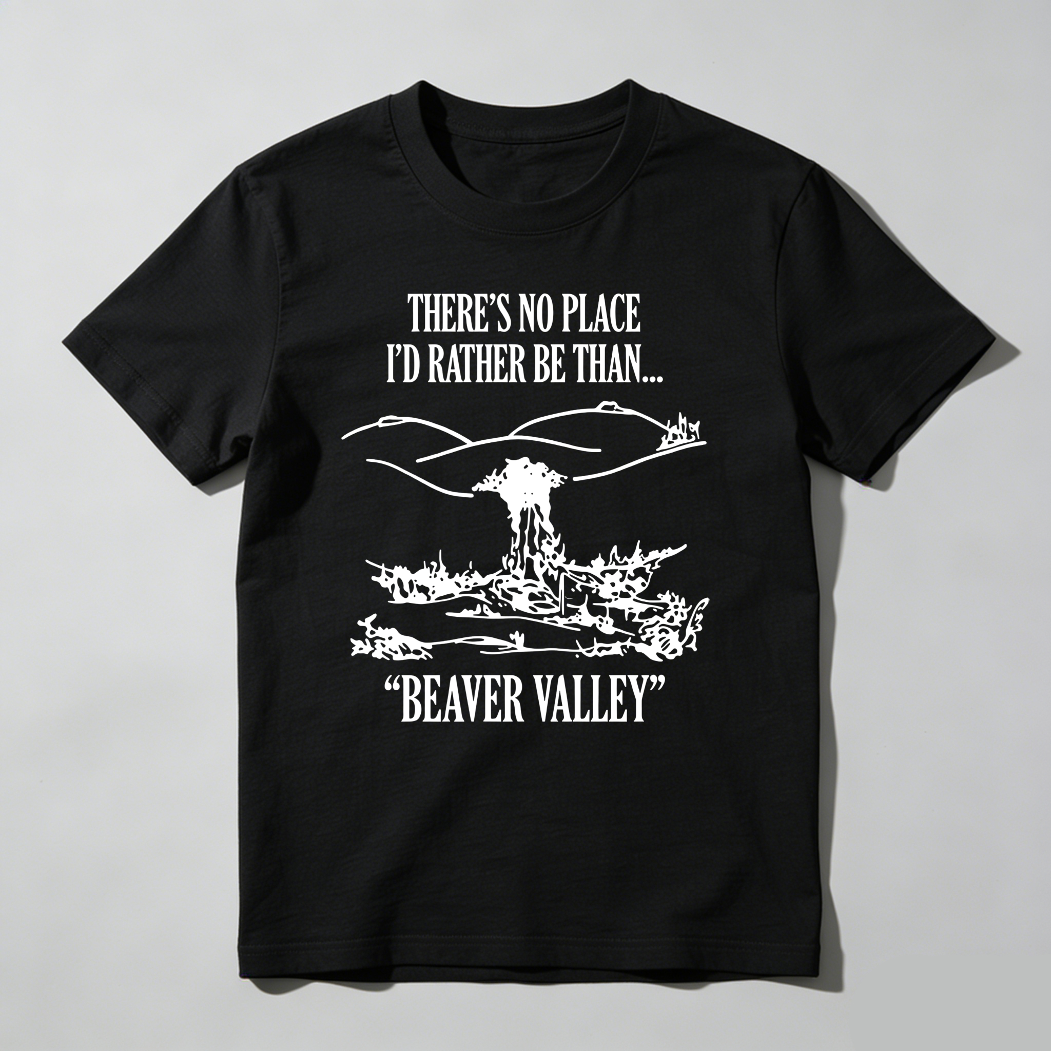 TEECURENT Beaver Valley Nature Landscape Pure Cotton Short Sleeve T-Shirt-TeeCurent