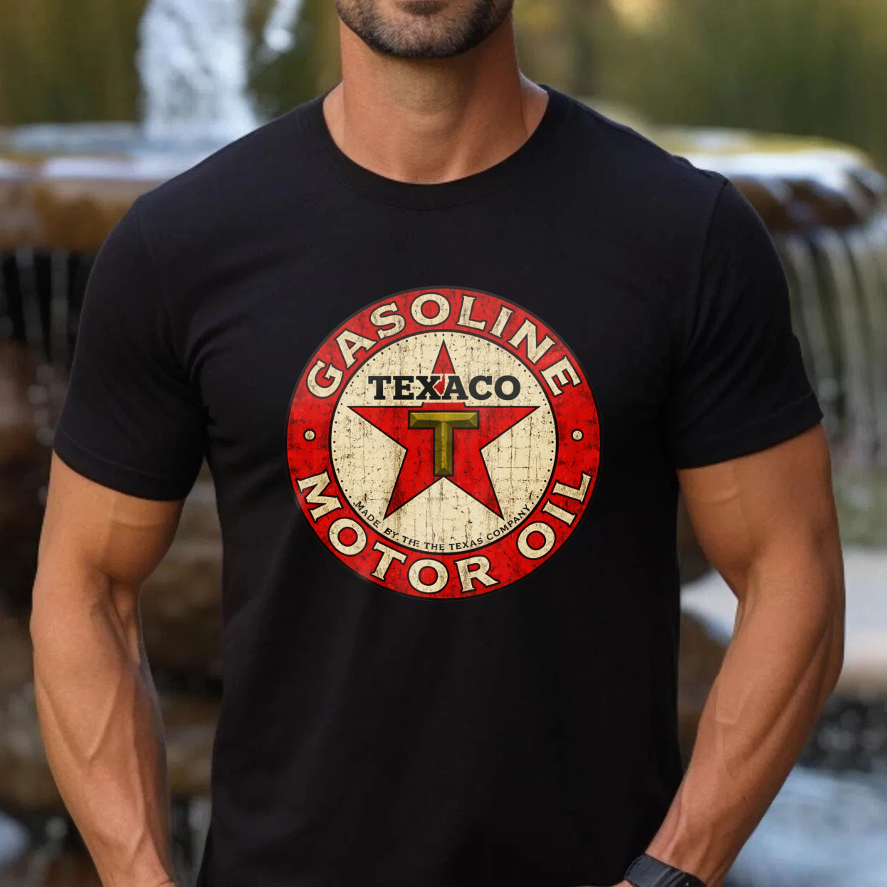 Texaco Gasoline Motor Oil Vintage Logo T Shirt Classic Retro Design Black Cotton Tee Men Women Unisex Apparel