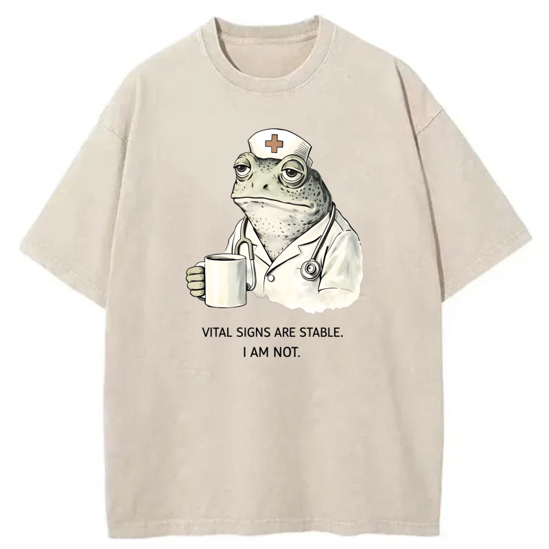 Frog Nurse Holding Mug With Text tshirt 100% cotton