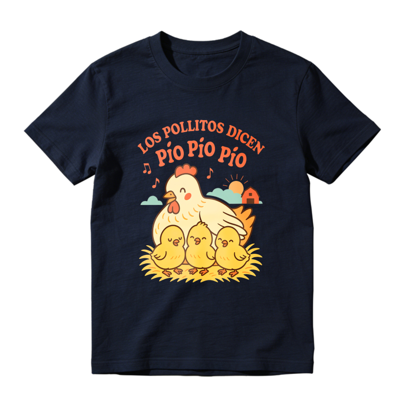 Chicken And Chicks With Los Pollitos Dicen Pio Pio Pio Text Unisex Classic T-shirt
