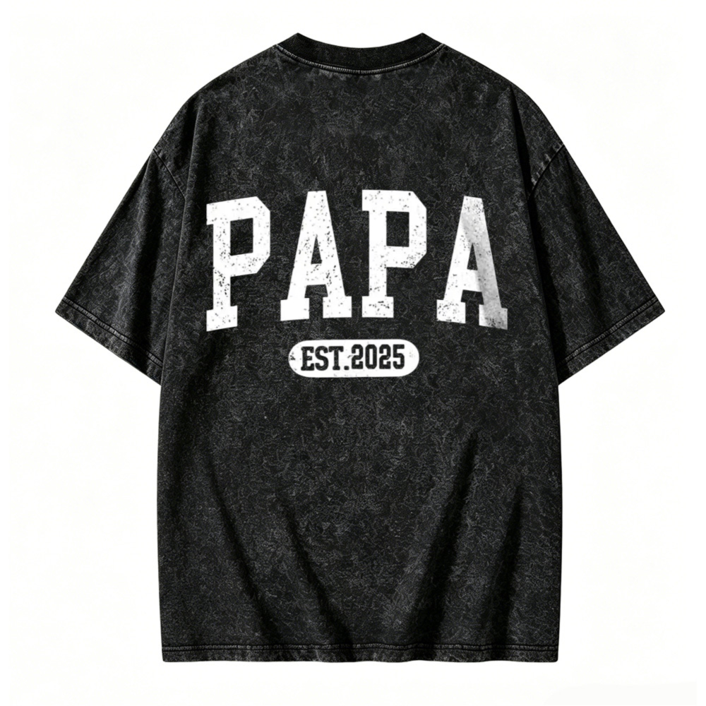 Papa Est 2025 Graphic Washed T-shirt