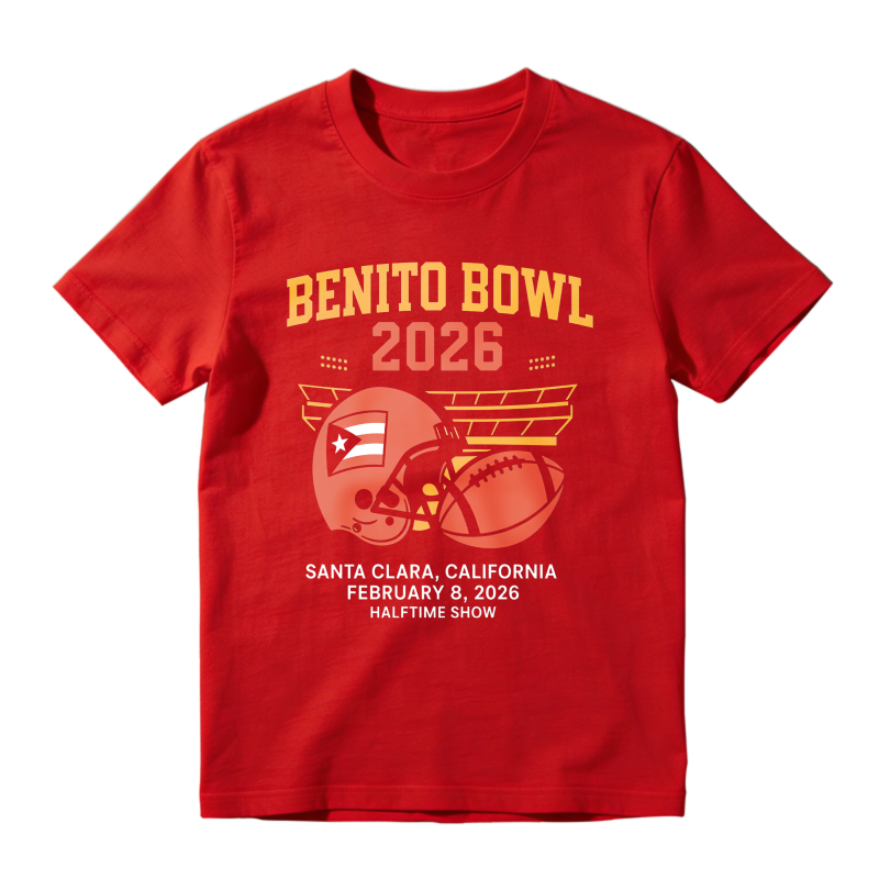Benito Bowl 2026 Football Helmet And Ball Design Santa Clara California February 8 2026 Halftime Show Unisex Classic T-shirt
