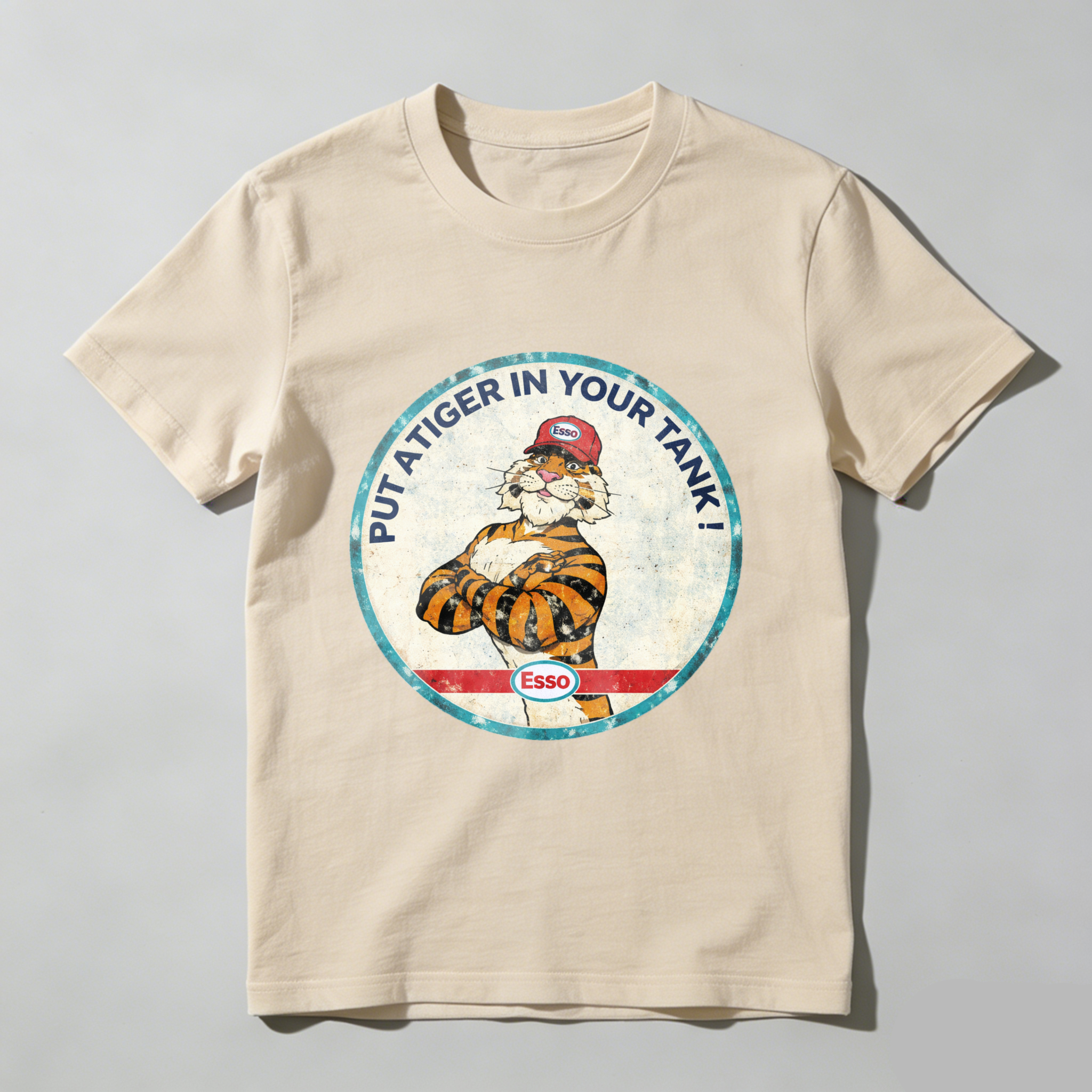 Put A Tiger In Your Tank Esso Gasoline Vintage Logo T Shirt