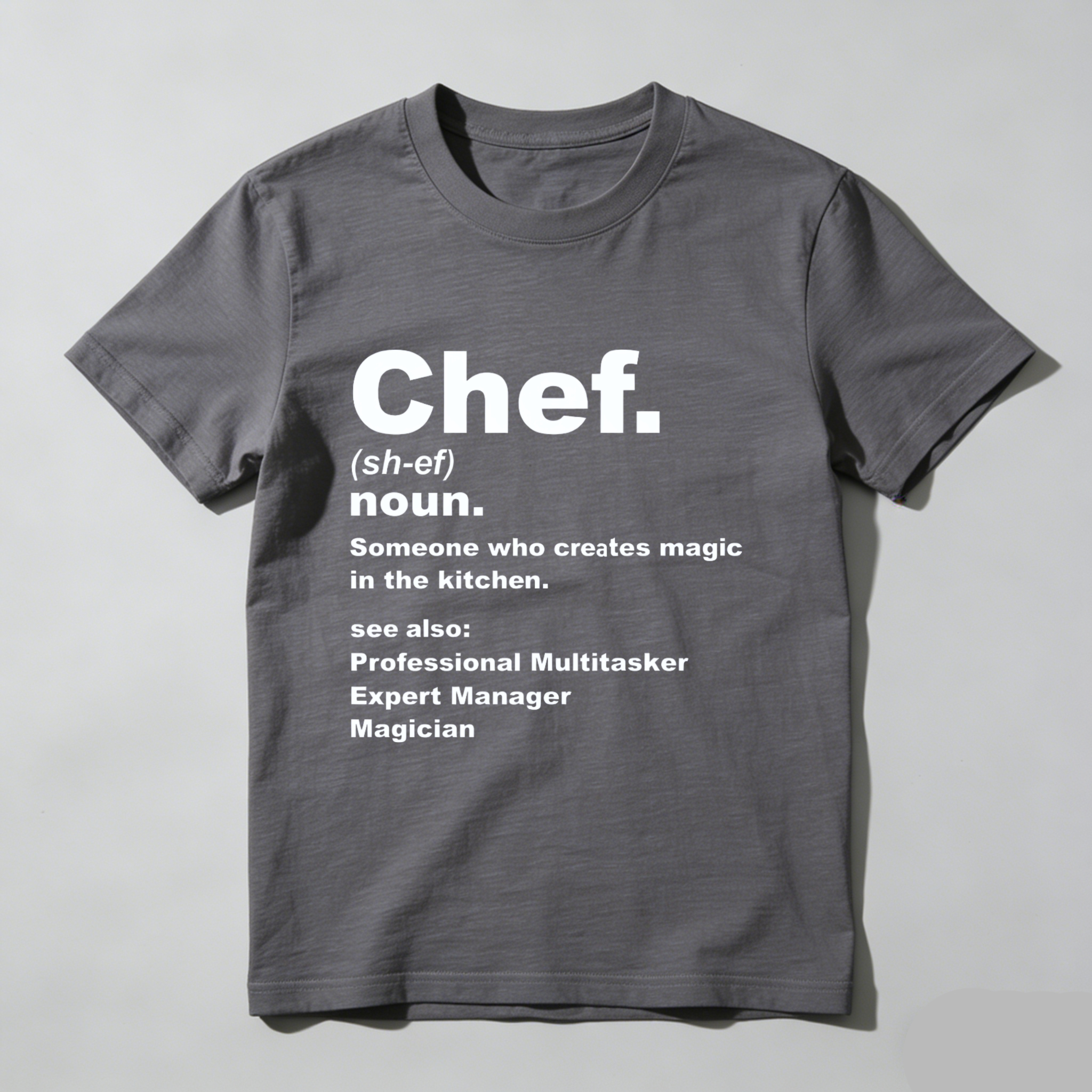 TEECURENT Chef Definition T Shirt Kitchen Magic Professional Multitasker Expert Manager Magician Funny Cooking Gift For Chefs WOMEN