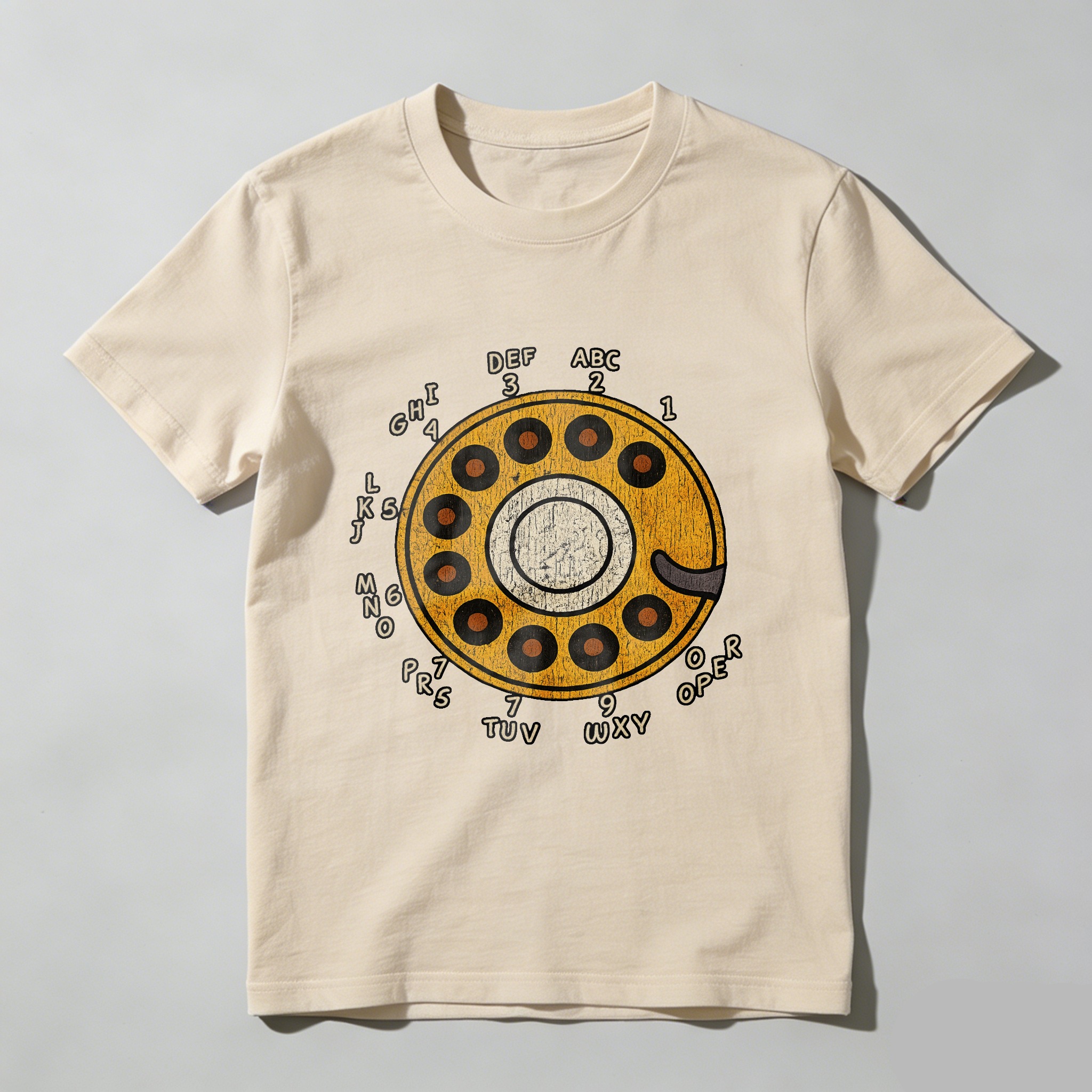 Vintage Rotary Dial Phone T-Shirt Made In Usa Retro Telephone Design Black Cotton Shirt Unisex Classic Style Gift For Tech Enthusiasts