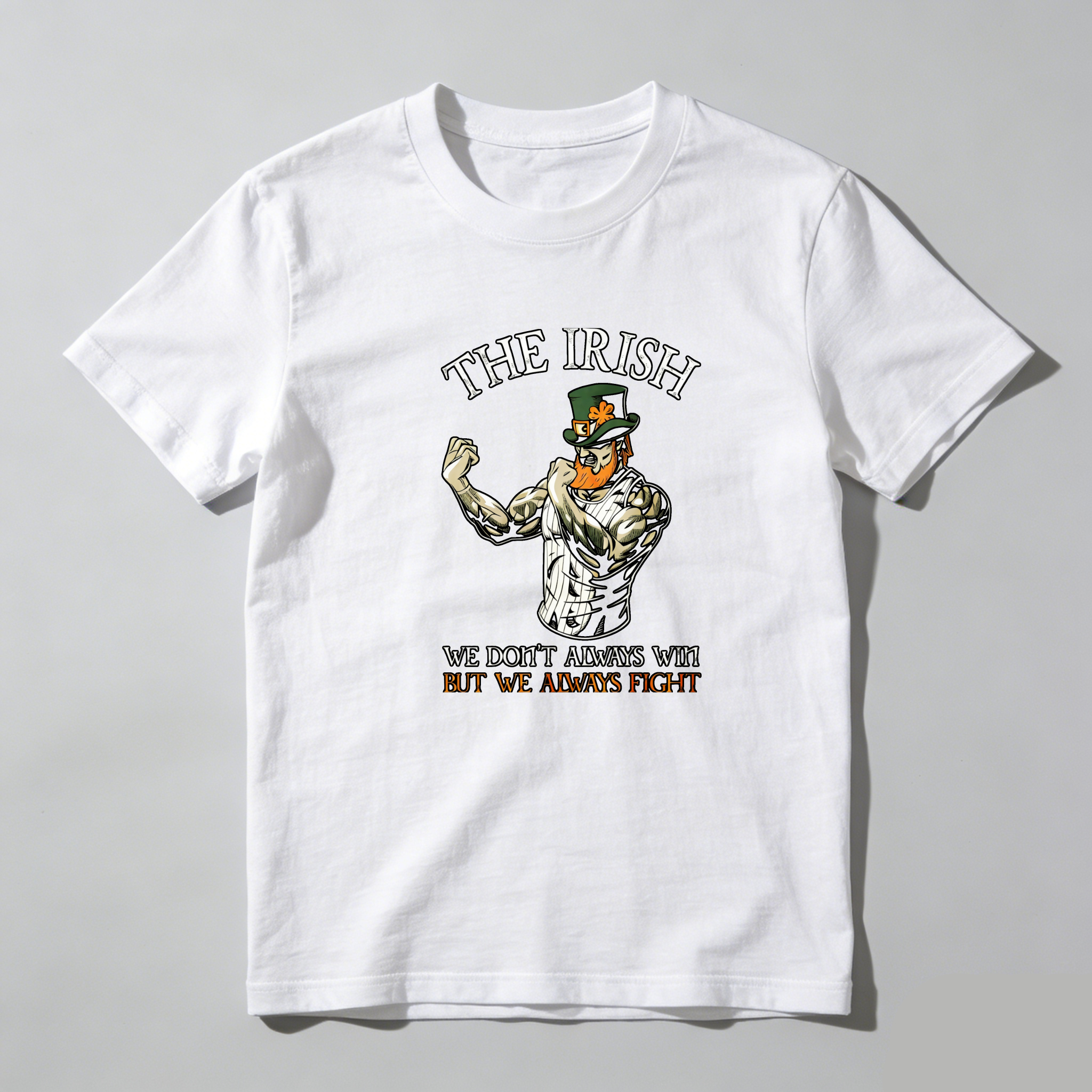 TEECURENT Irish Warrior Fighting Spirit Pure Cotton Short Sleeve T-Shirt-TeeCurent