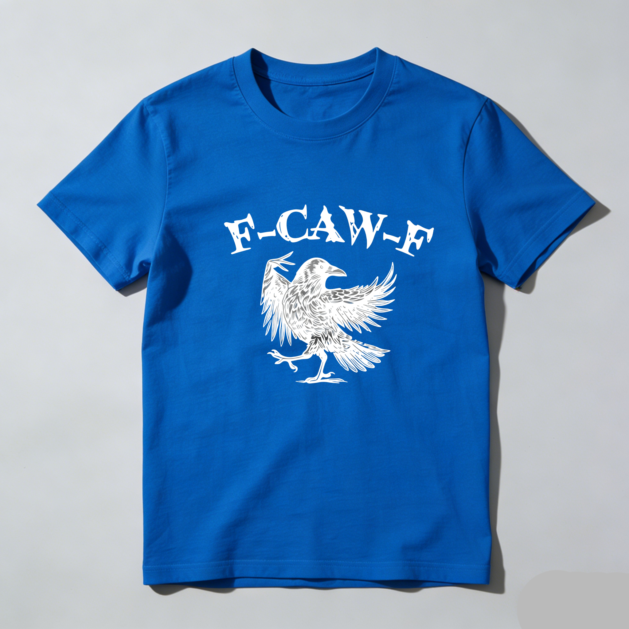 TEECURENT F Caw F Crow Graphic Pure Cotton Short Sleeve T Shirt-TeeCurent