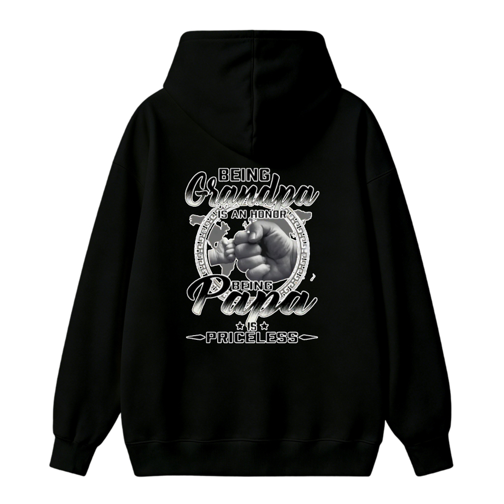 Being Grandma Is An Honor Being Papa Is Priceless Fist Bump Unisex Classic Hoodie