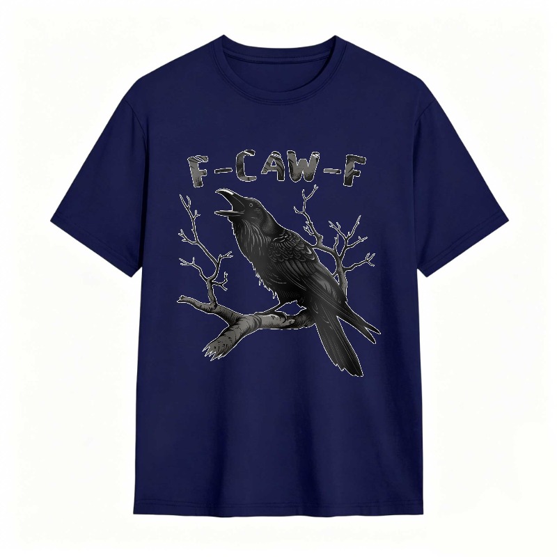 Crow On Branch With F Caw F Text Unisex Classic T-shirt