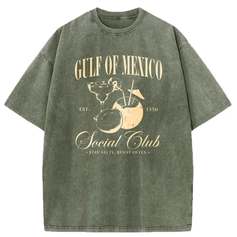 Gulf Of Mexico Social Club Cocktail Design tshirt 100% cotton