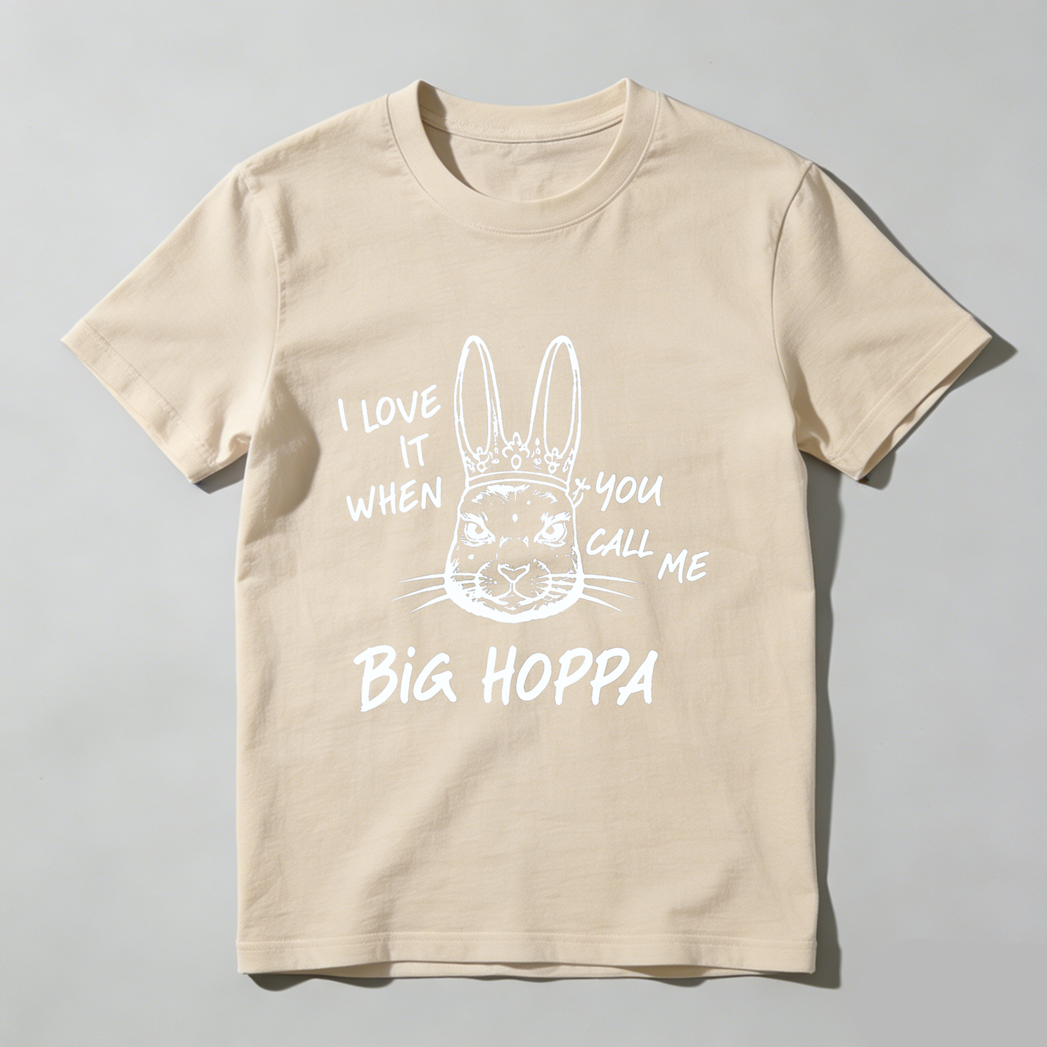 TEECURENT I Love It When You Call Me Big Hoppa Bunny Rabbit T-Shirt With Crown Design Funny Easter Shirt For Men Women Unisex Casual Wear WOMEN