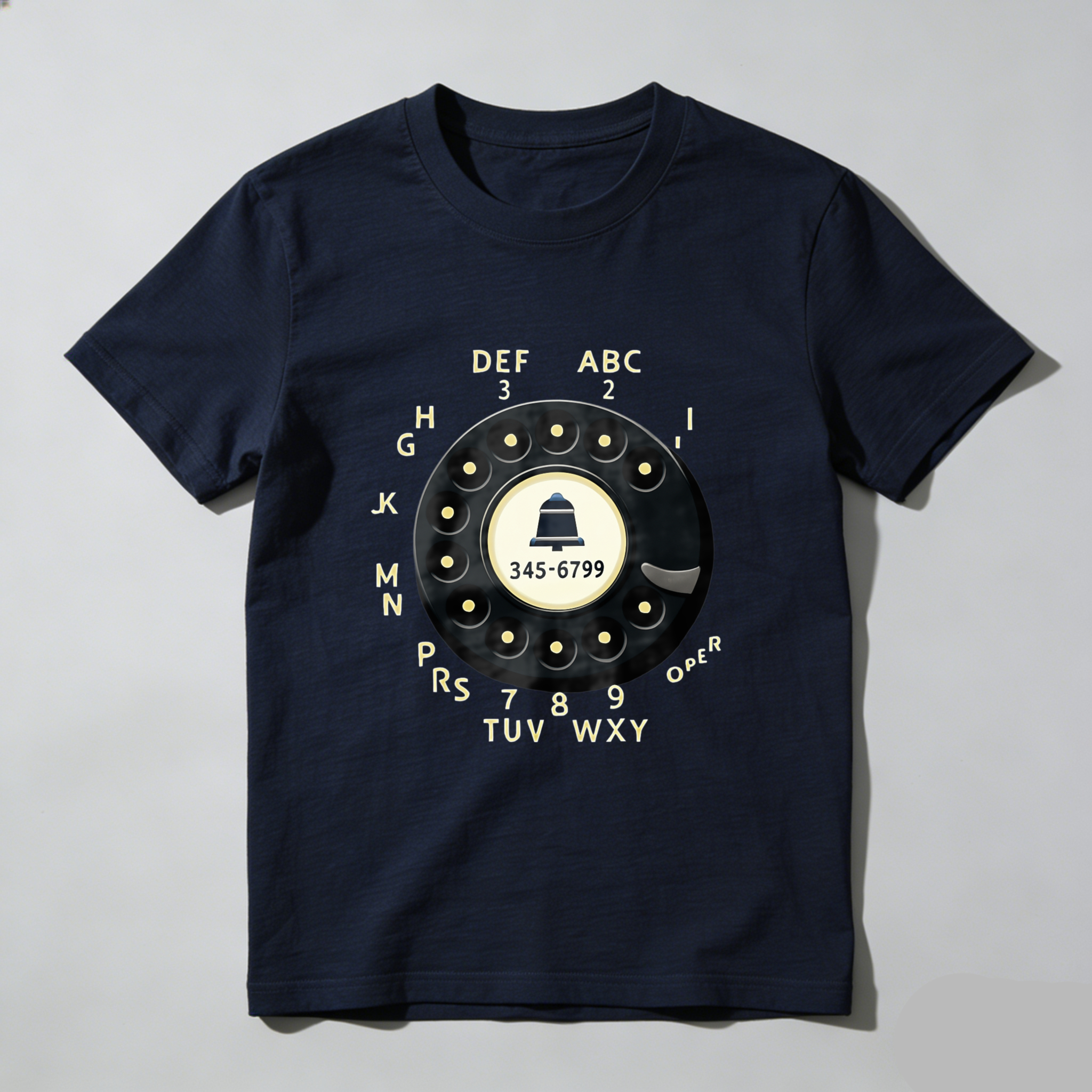 Vintage Rotary Dial Phone T-Shirt Made In Usa Classic Telephone Design Black Cotton Shirt For Men And Women Retro Communication Style Gift Idea